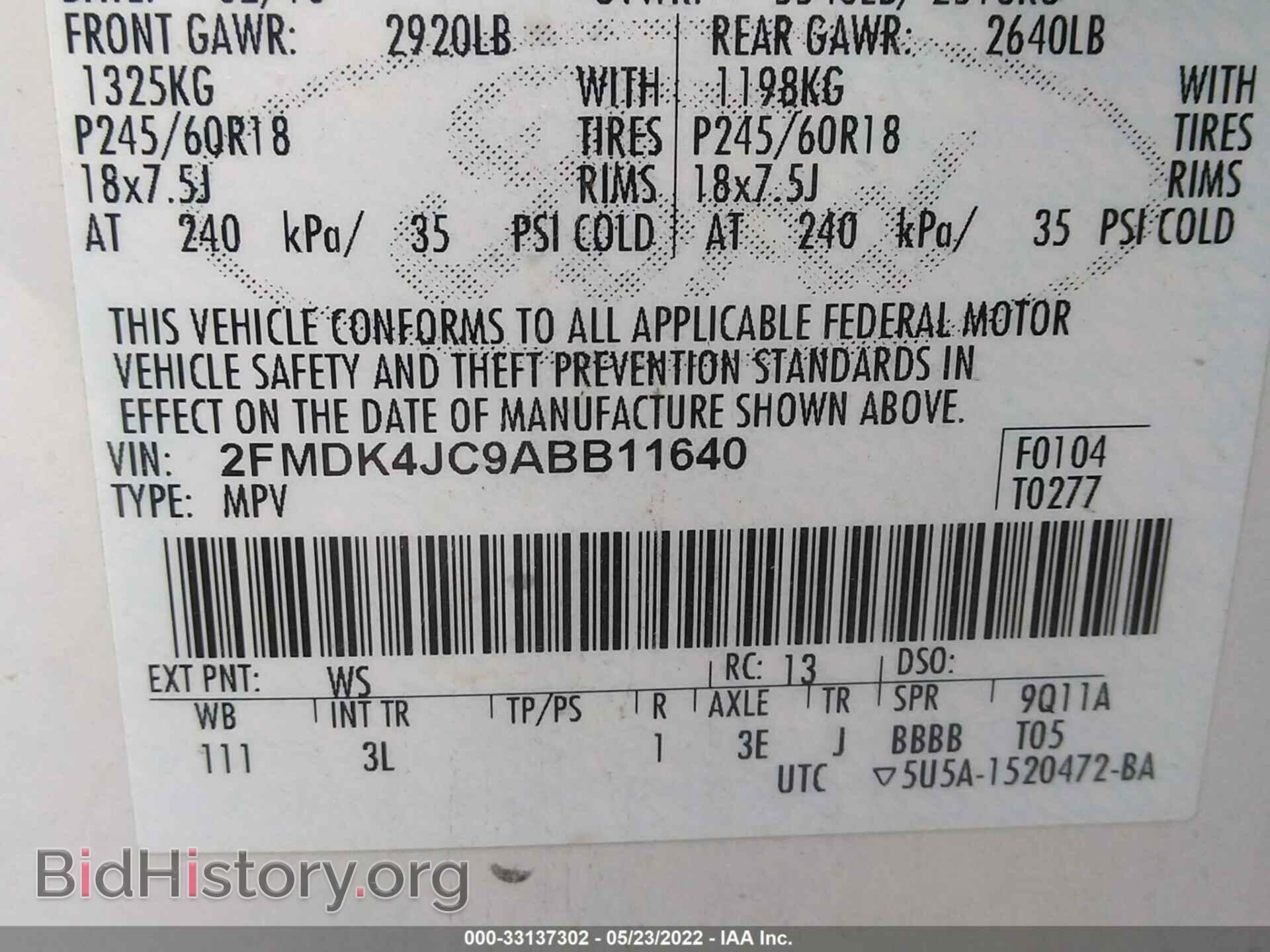 2010 FORD EDGE - VIN: 2FMDK4JC9ABB11640 - Photo 9