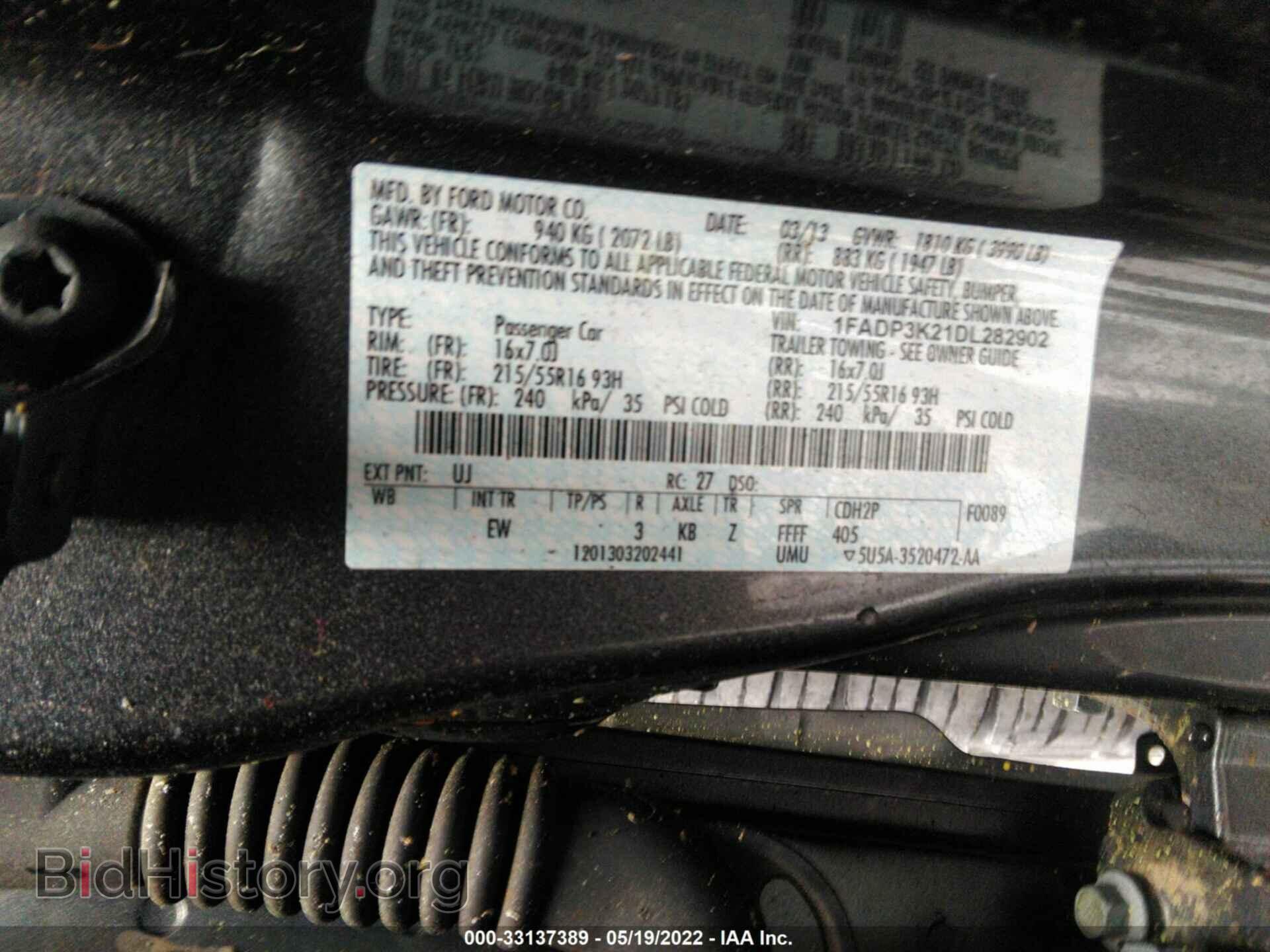 2013 FORD FOCUS - VIN: 1FADP3K21DL282902 - Фото 9