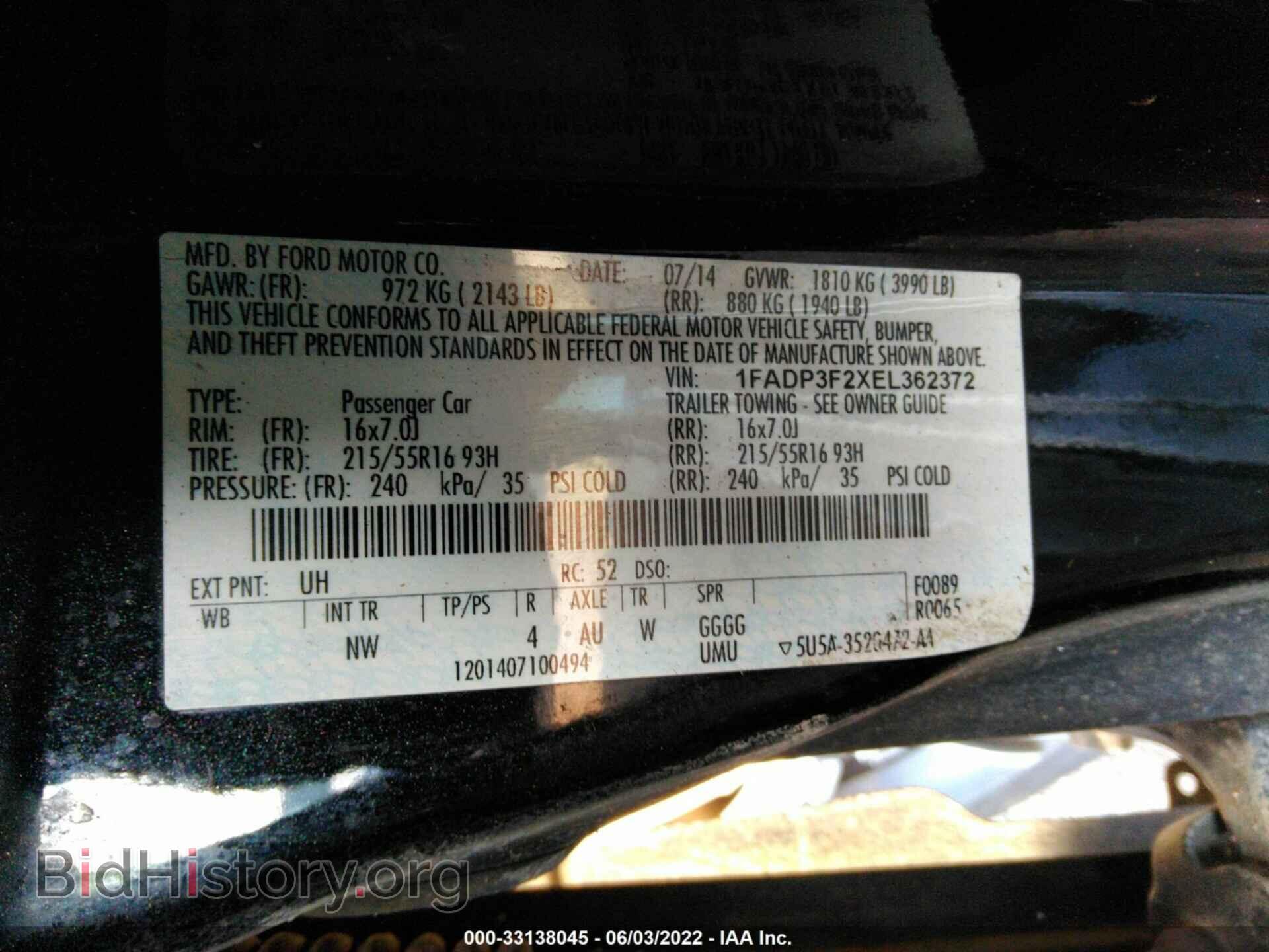 2014 FORD FOCUS - VIN: 1FADP3F2XEL362372 - Photo 9