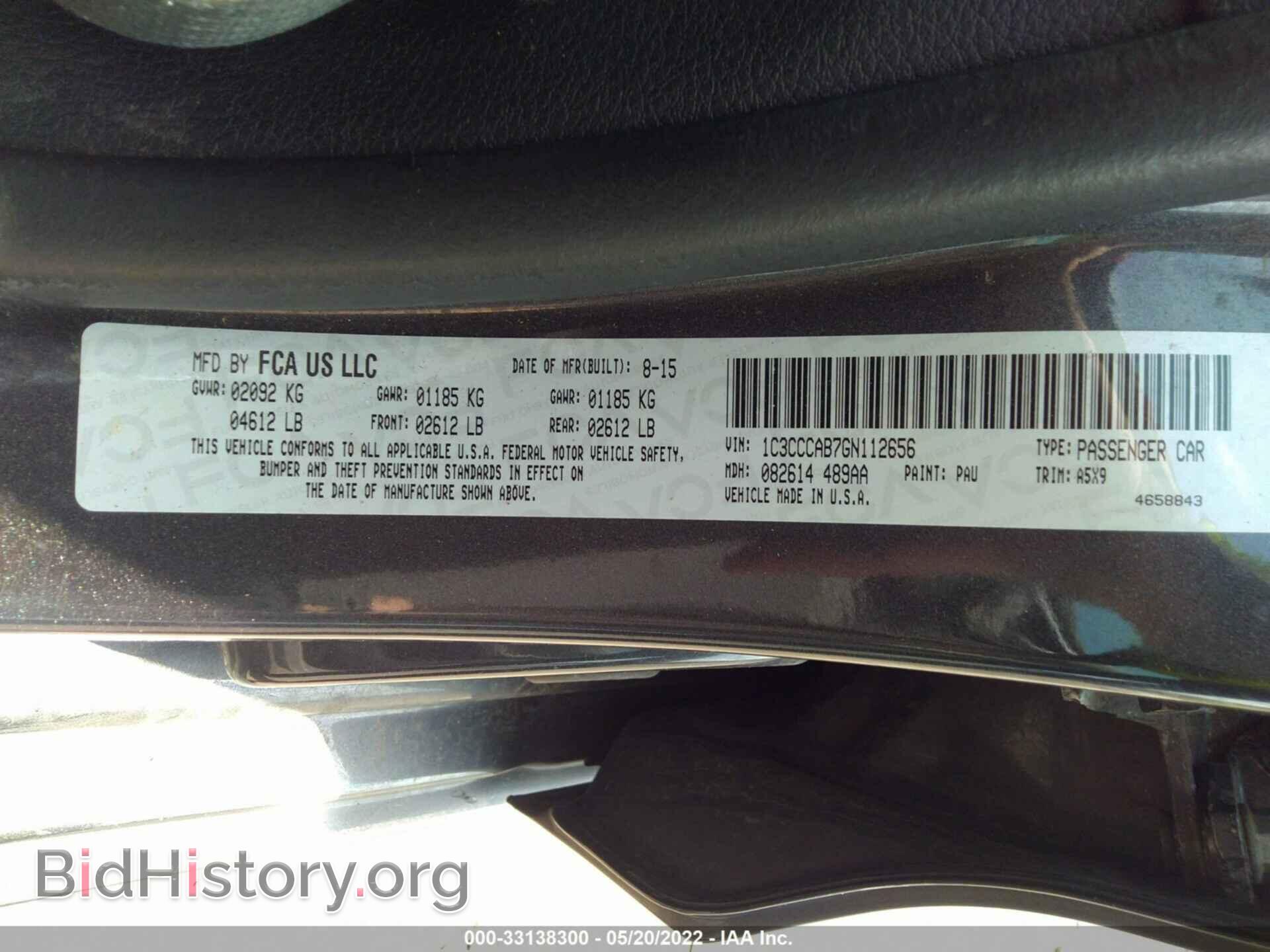 2016 CHRYSLER 200 - VIN: 1C3CCCAB7GN112656 - Photo 9