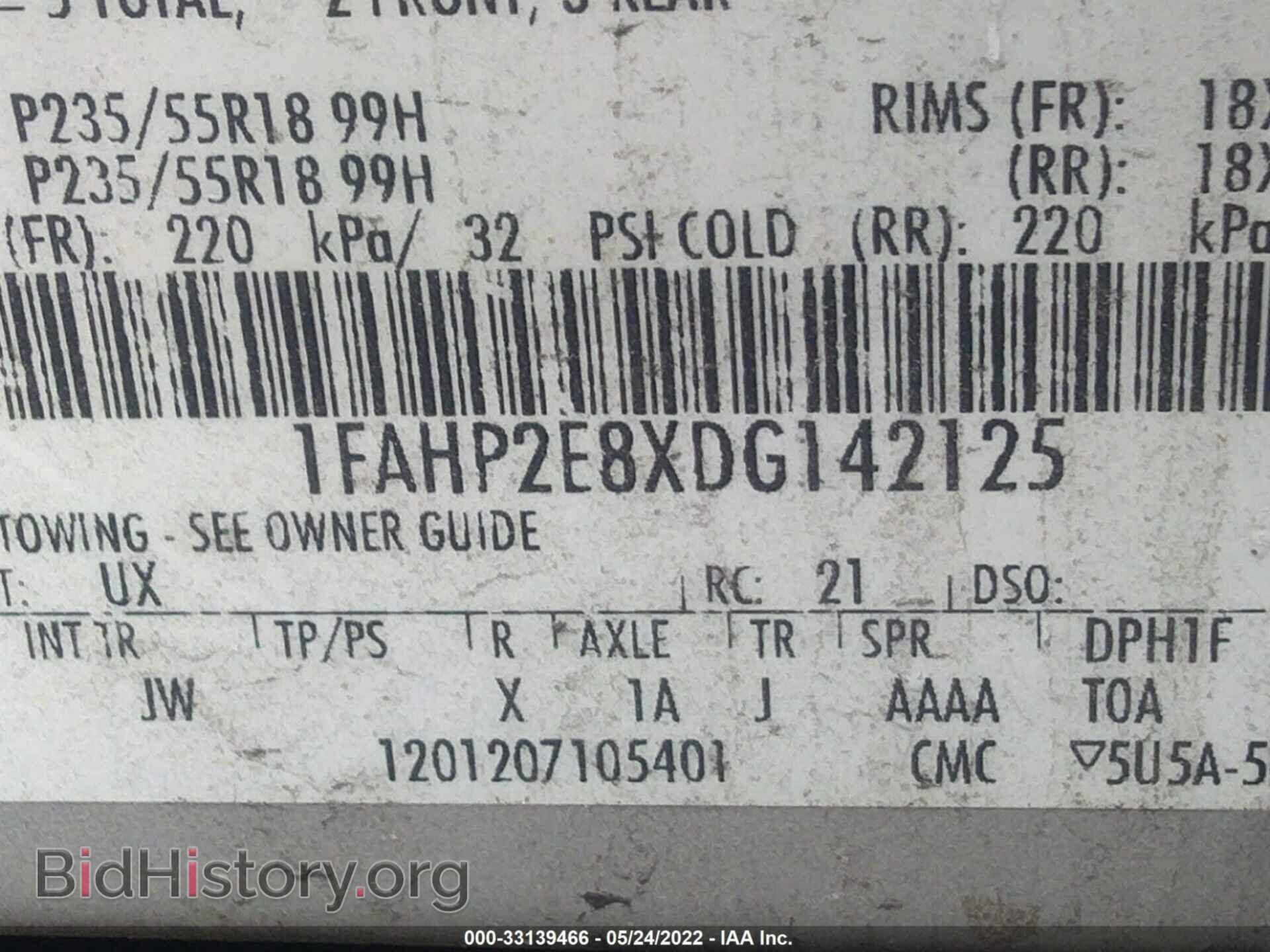 2013 FORD TAURUS - VIN: 1FAHP2E8XDG142125 - Photo 9