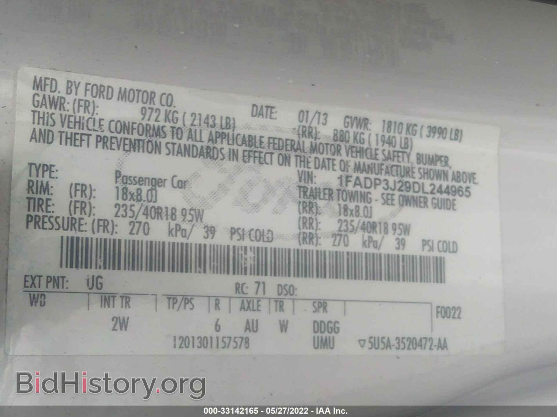 2013 FORD FOCUS - VIN: 1FADP3J29DL244965 - Фото 9