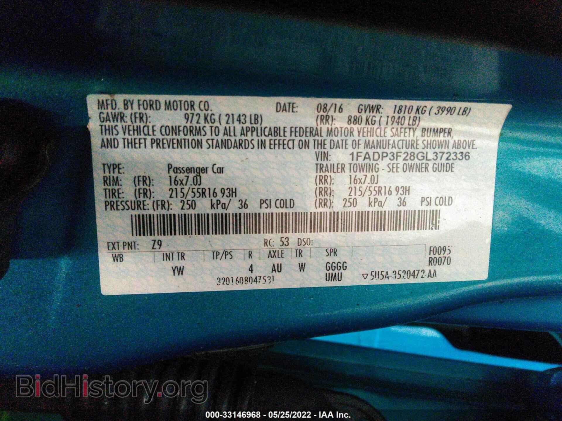 2016 FORD FOCUS - VIN: 1FADP3F28GL372336 - Фото 9
