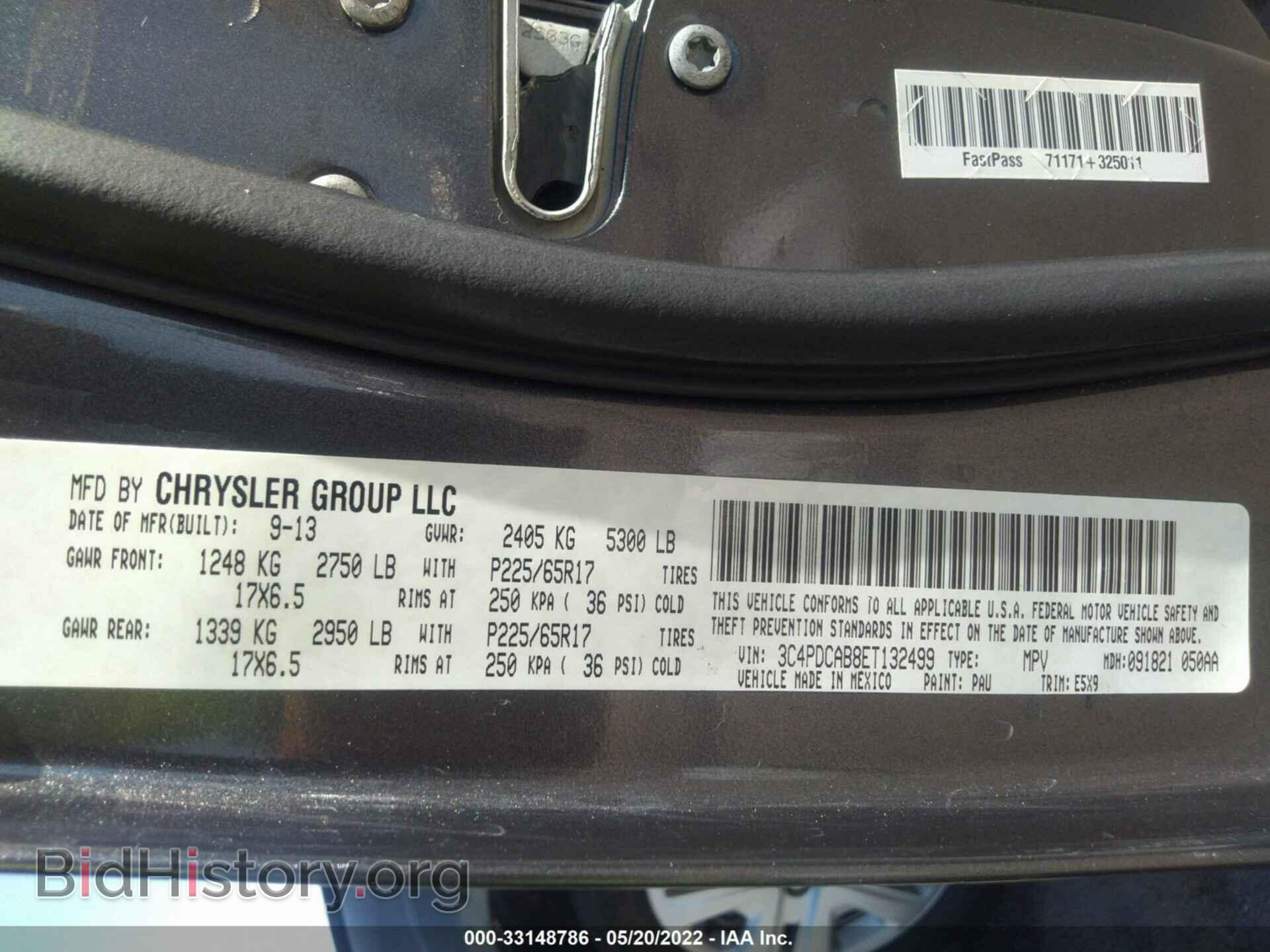 2014 DODGE JOURNEY - VIN: 3C4PDCAB8ET132499 - Фото 9