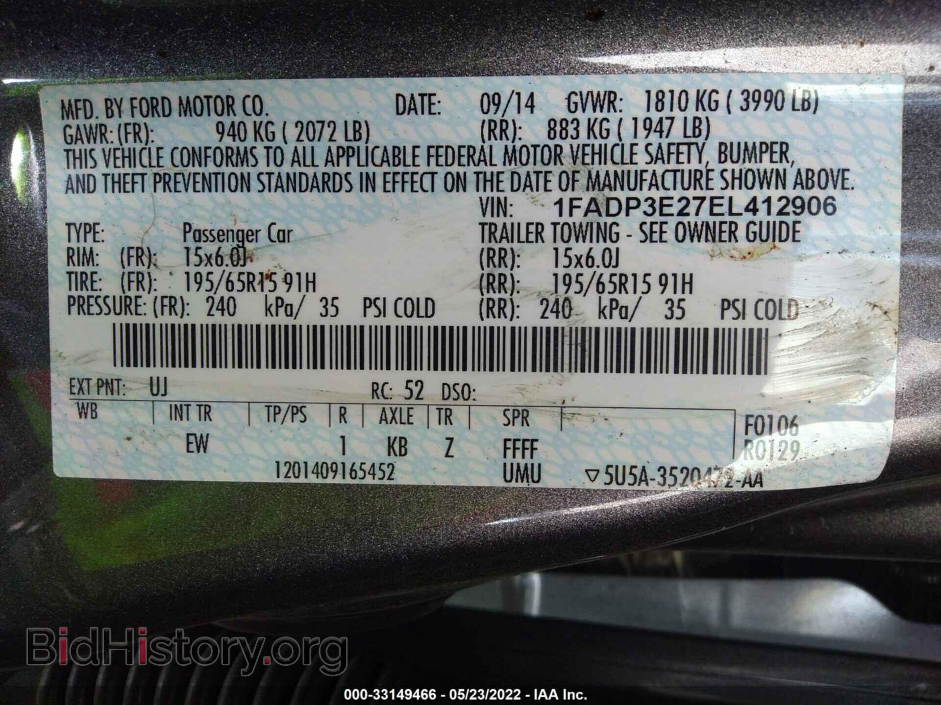 2014 FORD FOCUS - VIN: 1FADP3E27EL412906 - Photo 9