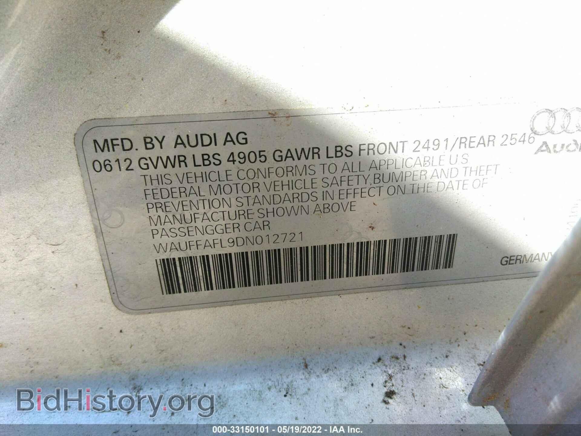 2013 AUDI A4 - VIN: WAUFFAFL9DN012721 - Фото 9