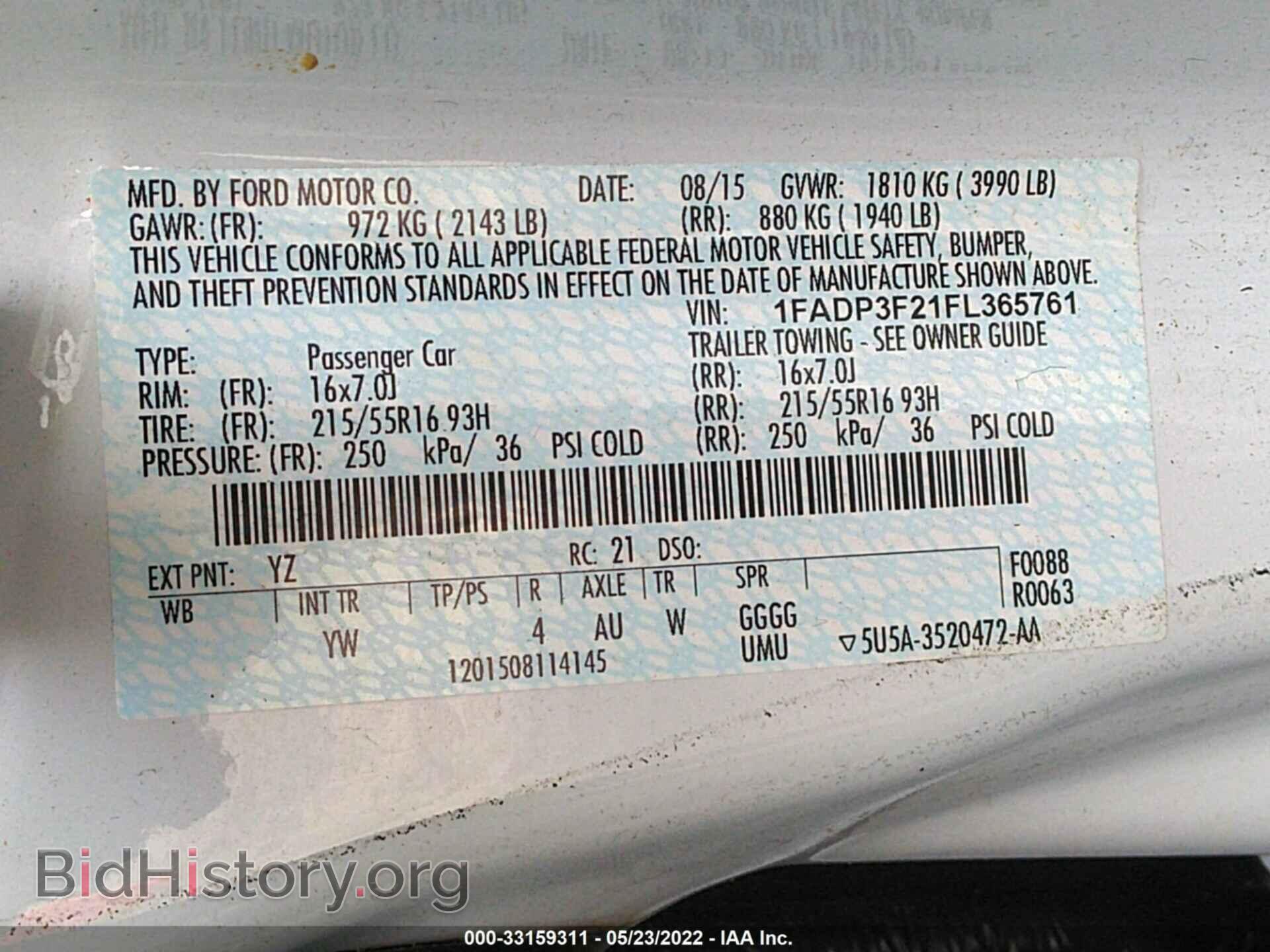 2015 FORD FOCUS - VIN: 1FADP3F21FL365761 - Photo 9