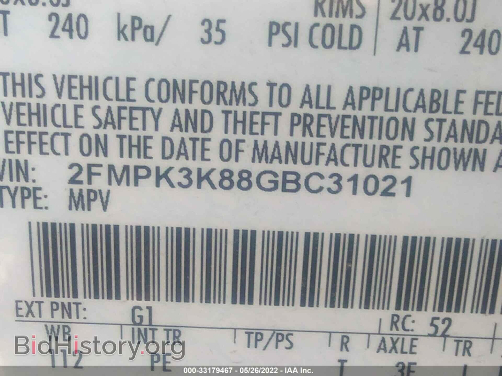 2016 FORD EDGE - VIN: 2FMPK3K88GBC31021 - Photo 9