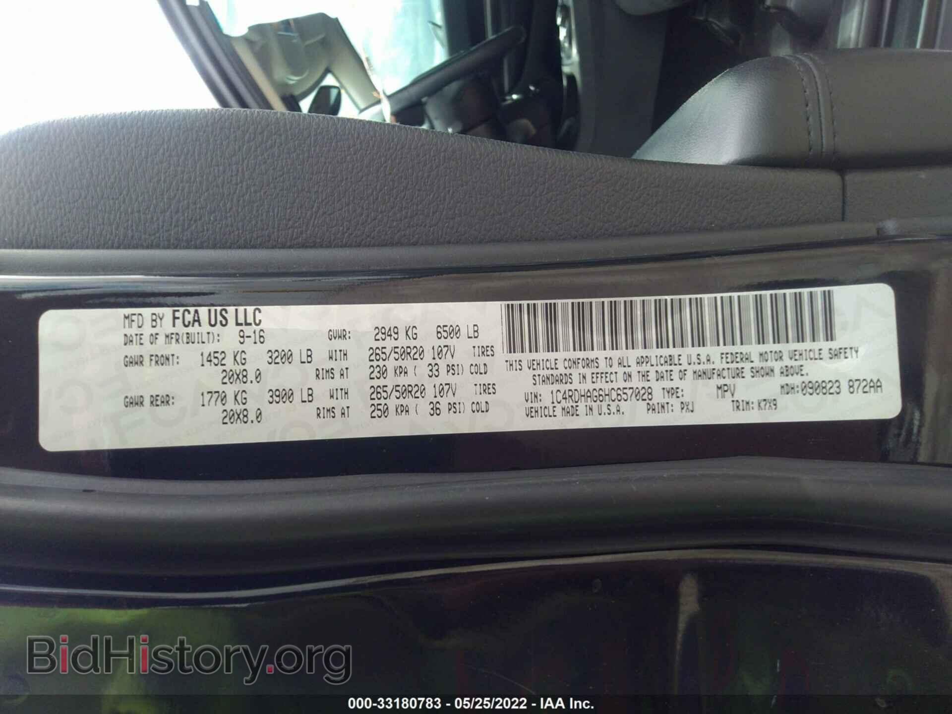 2017 DODGE DURANGO - VIN: 1C4RDHAG6HC657028 - Photo 9