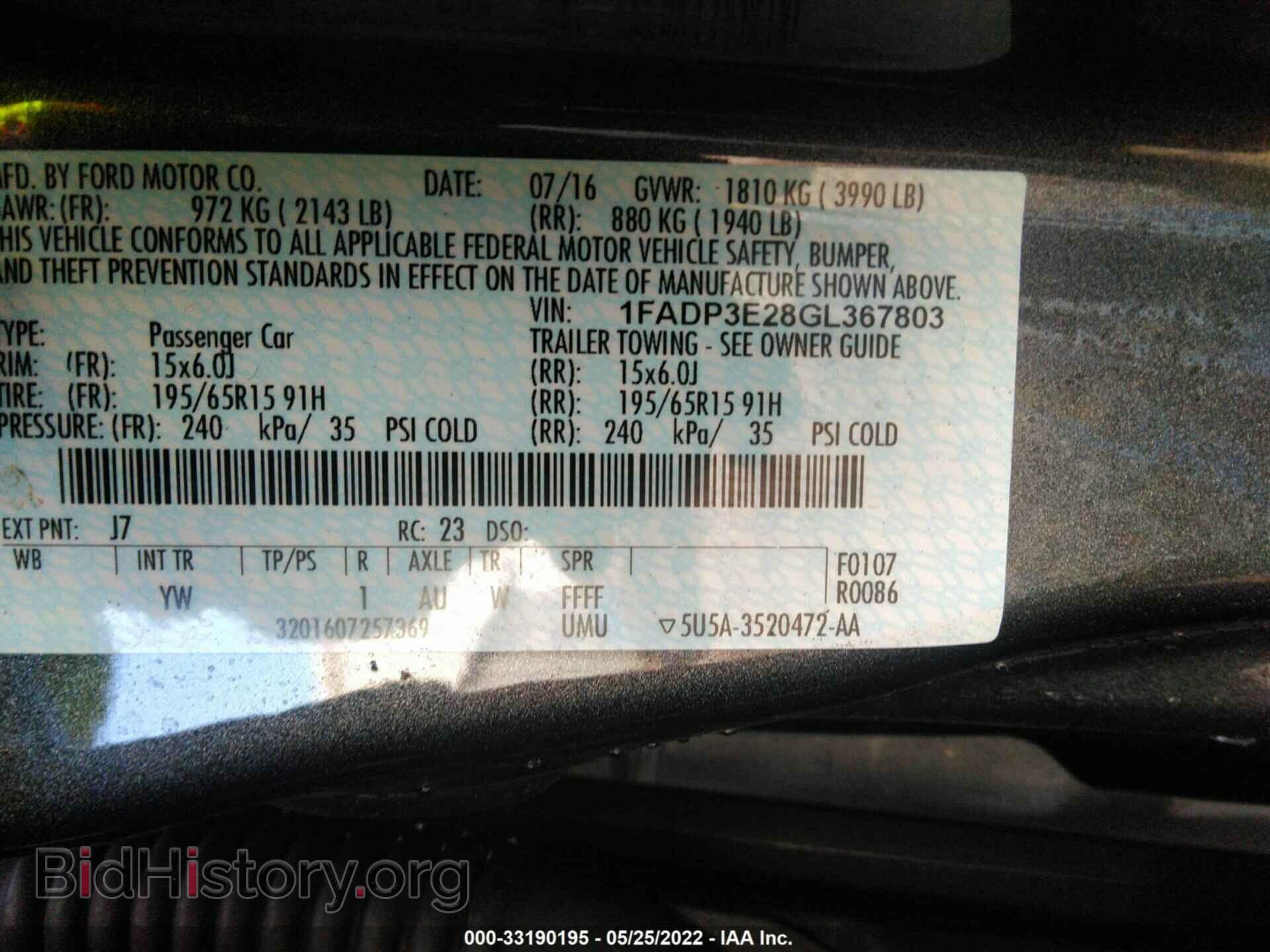 2016 FORD FOCUS - VIN: 1FADP3E28GL367803 - Фото 9