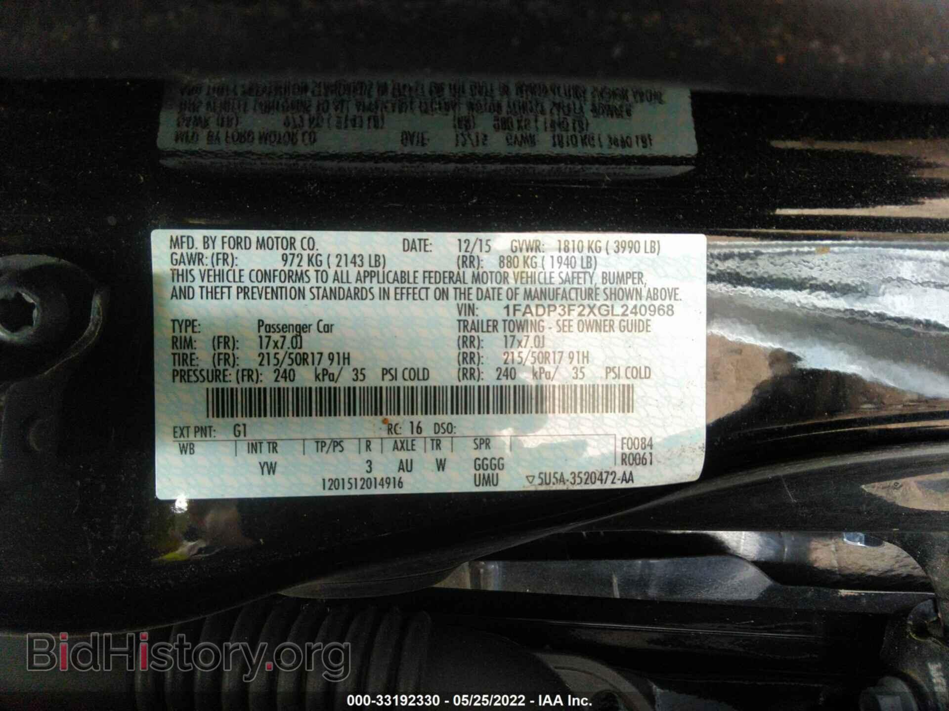 2016 FORD FOCUS - VIN: 1FADP3F2XGL240968 - Фото 9