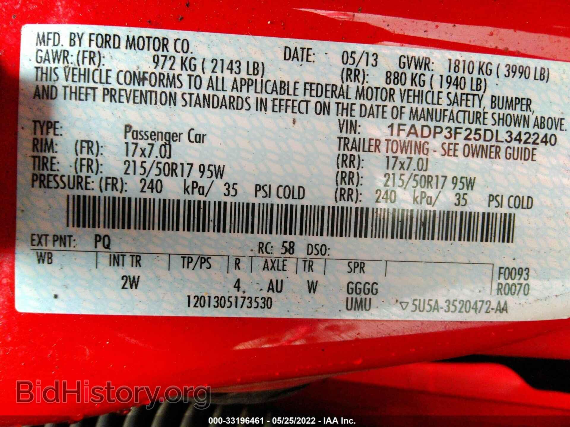 2013 FORD FOCUS - VIN: 1FADP3F25DL342240 - Фото 9