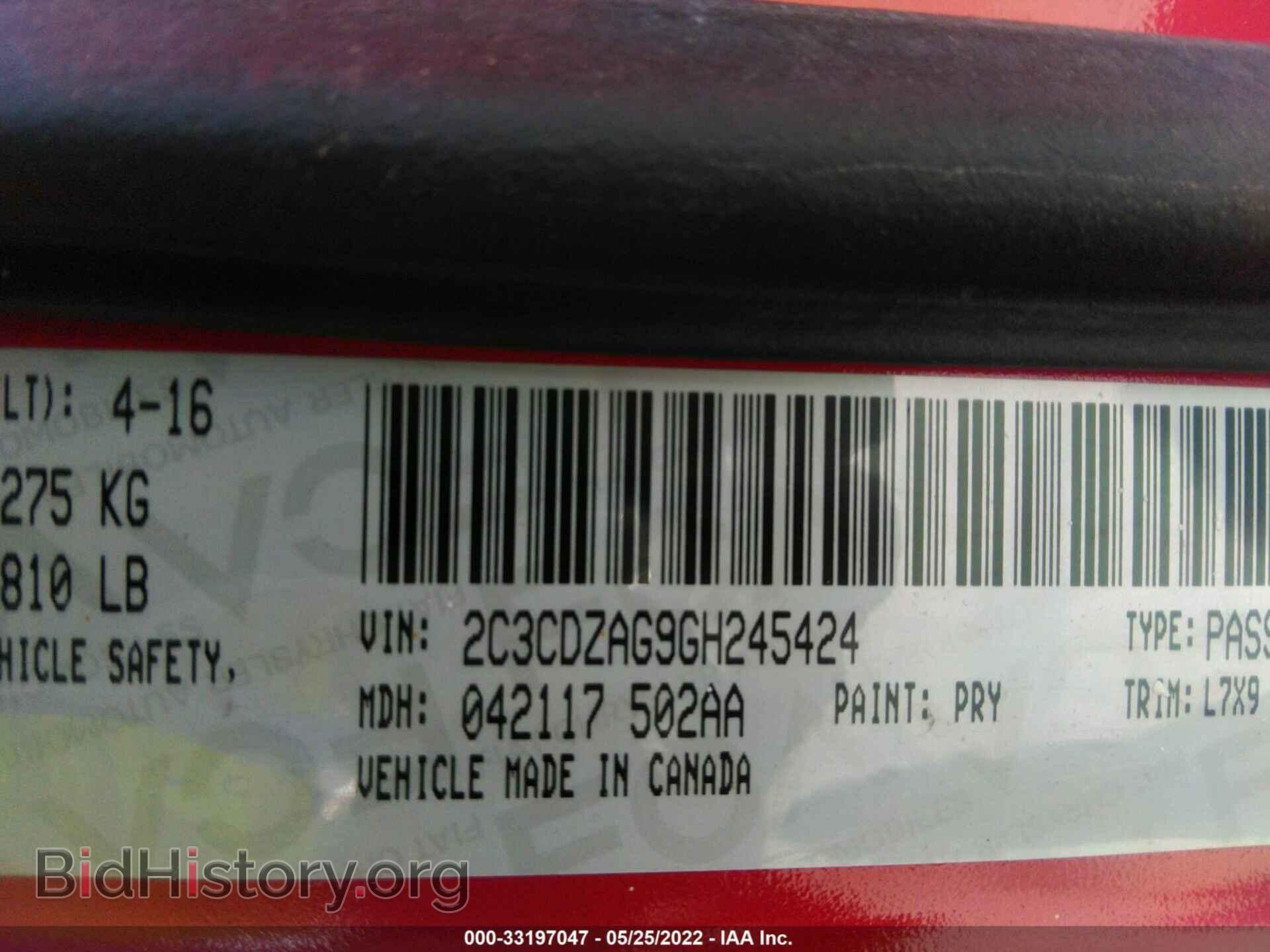 2016 DODGE CHALLENGER - VIN: 2C3CDZAG9GH245424 - Photo 9