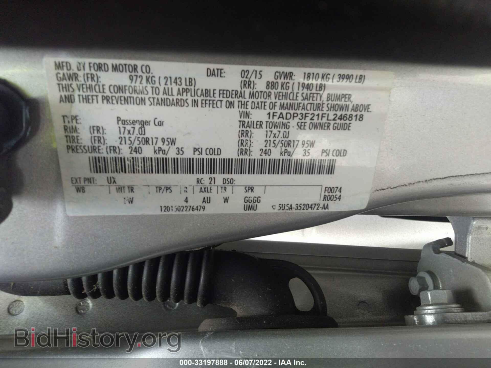 2015 FORD FOCUS - VIN: 1FADP3F21FL246818 - Фото 9