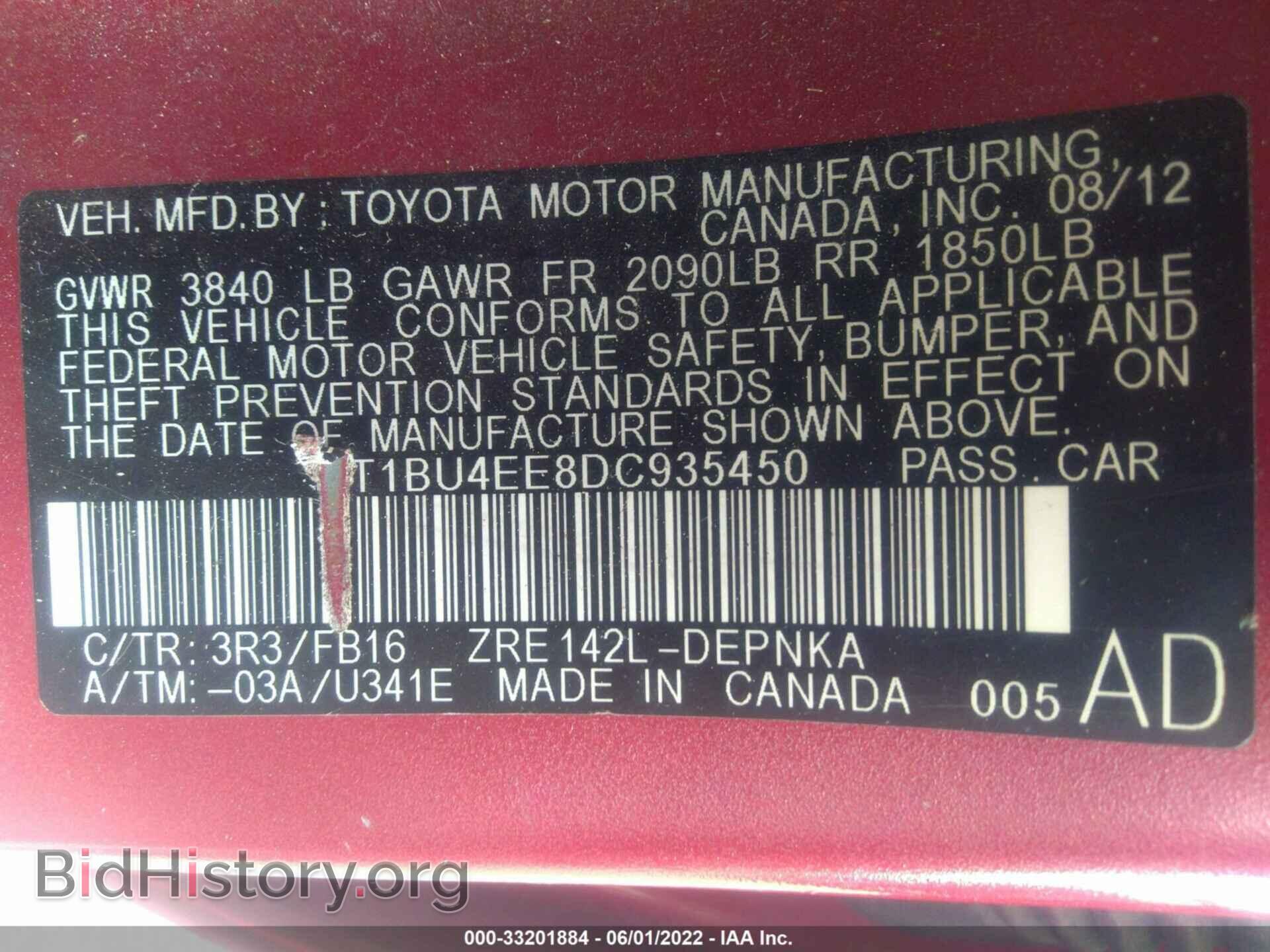 2013 TOYOTA COROLLA - VIN: 2T1BU4EE8DC935450 - Фото 9