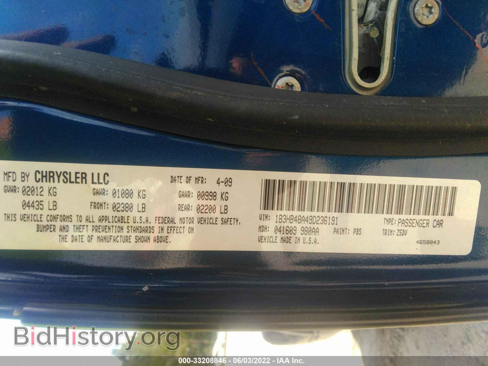 2009 DODGE CALIBER - VIN: 1B3HB48A49D236191 - Photo 9
