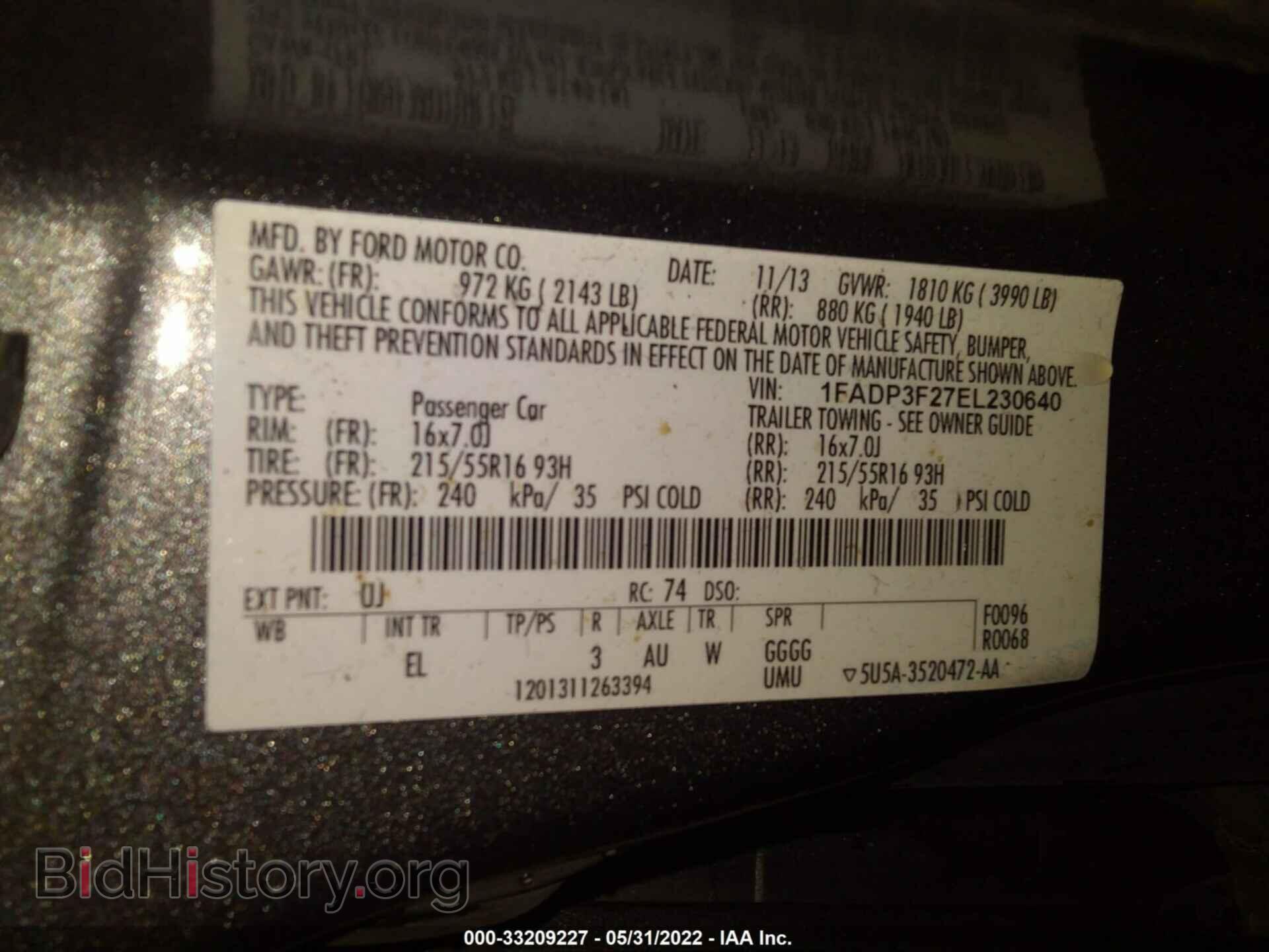 2014 FORD FOCUS - VIN: 1FADP3F27EL230640 - Фото 9