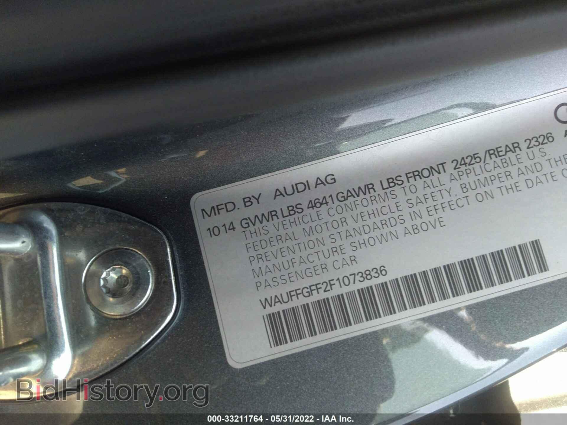 2015 AUDI S3 - VIN: WAUFFGFF2F1073836 - Фото 9
