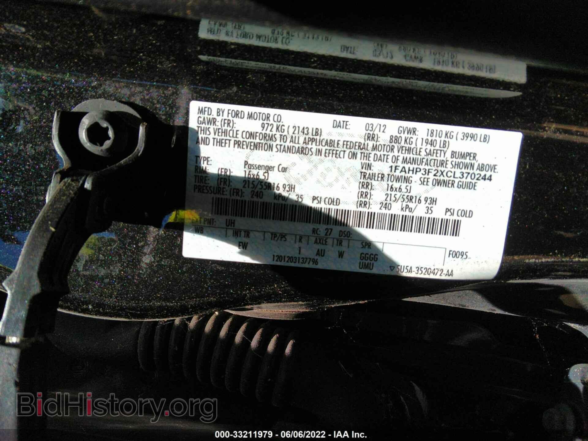 2012 FORD FOCUS - VIN: 1FAHP3F2XCL370244 - Фото 9