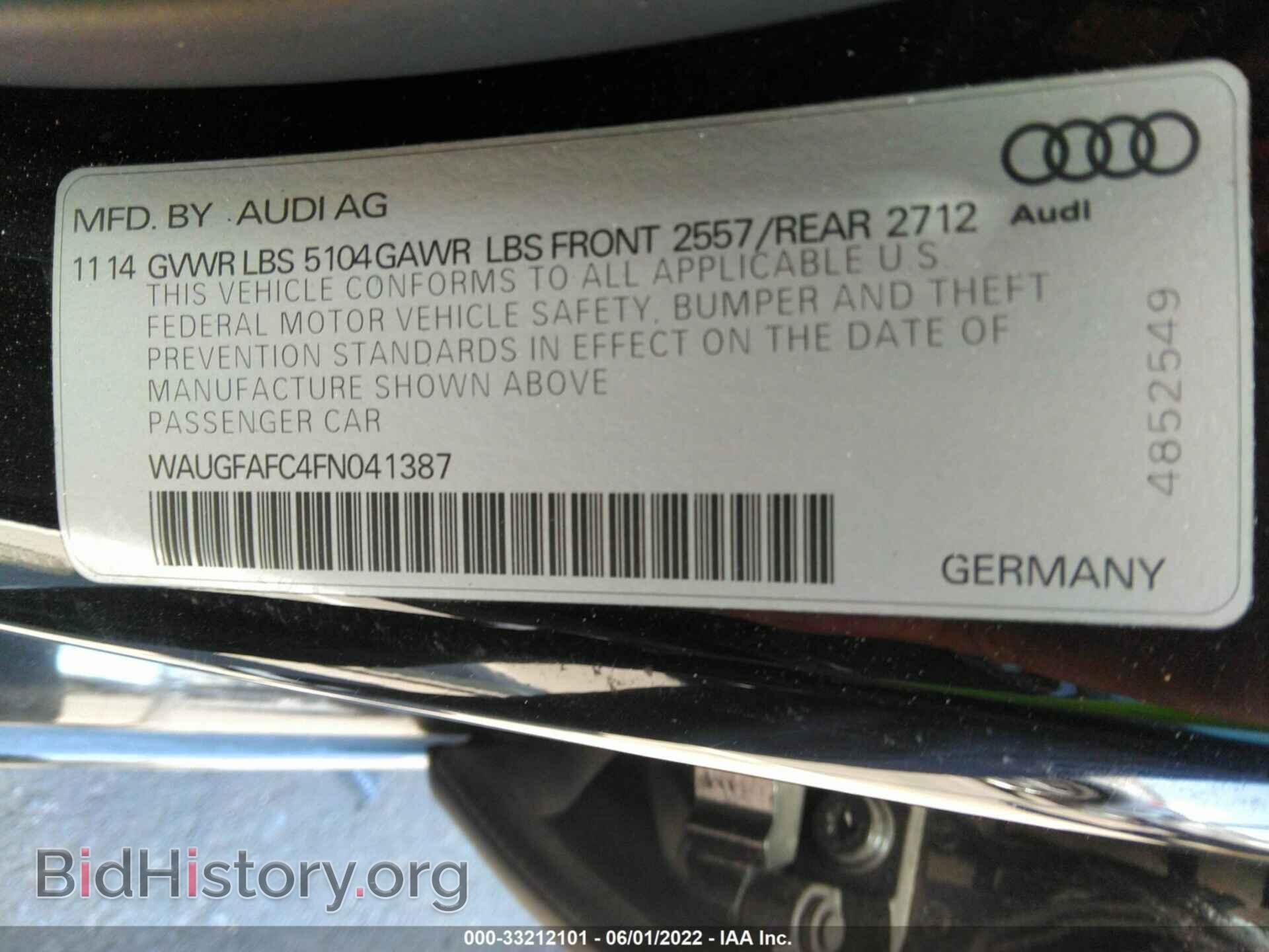 2015 AUDI A6 - VIN: WAUGFAFC4FN041387 - Фото 9
