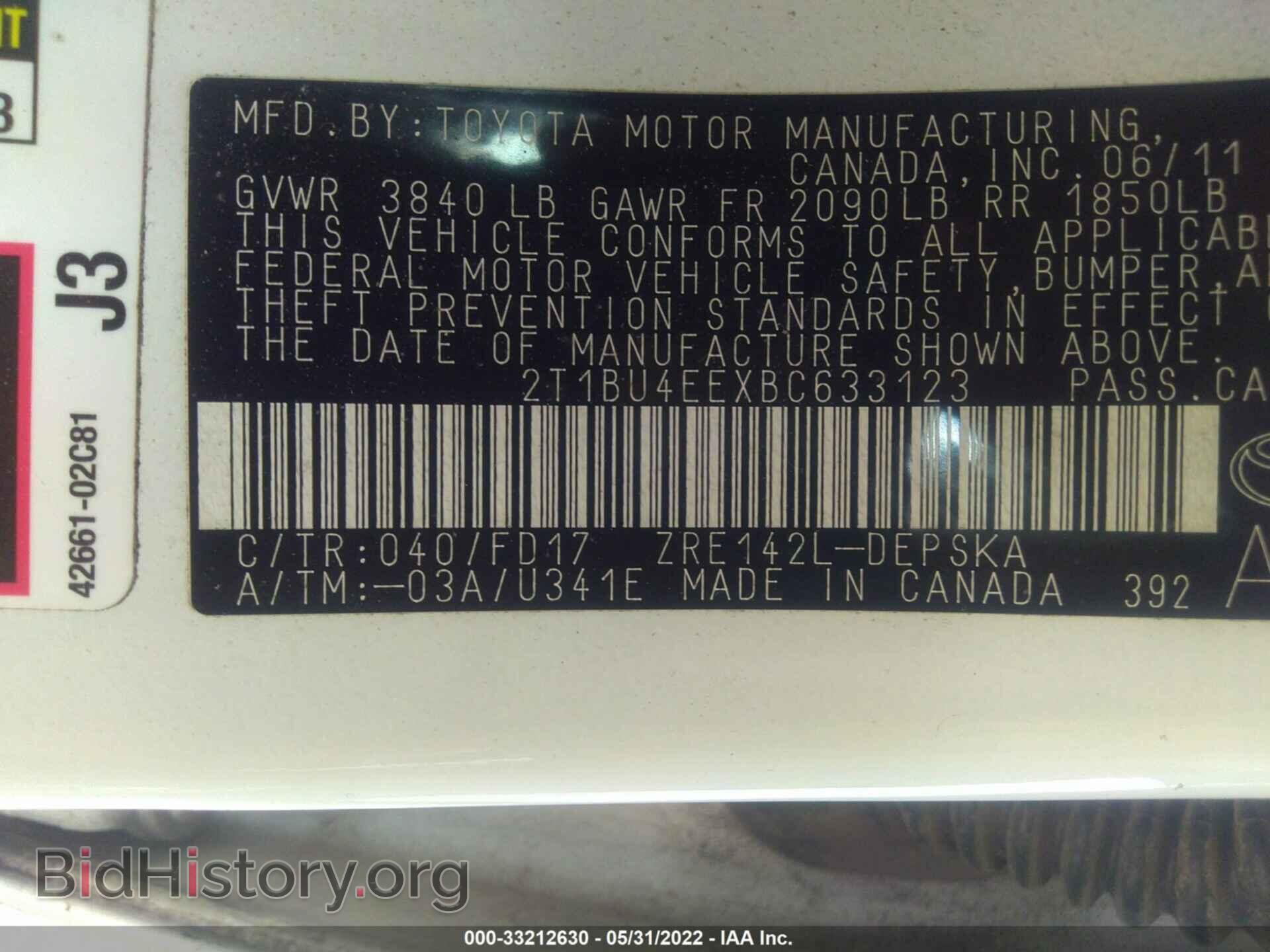2011 TOYOTA COROLLA - VIN: 2T1BU4EEXBC633123 - Photo 9