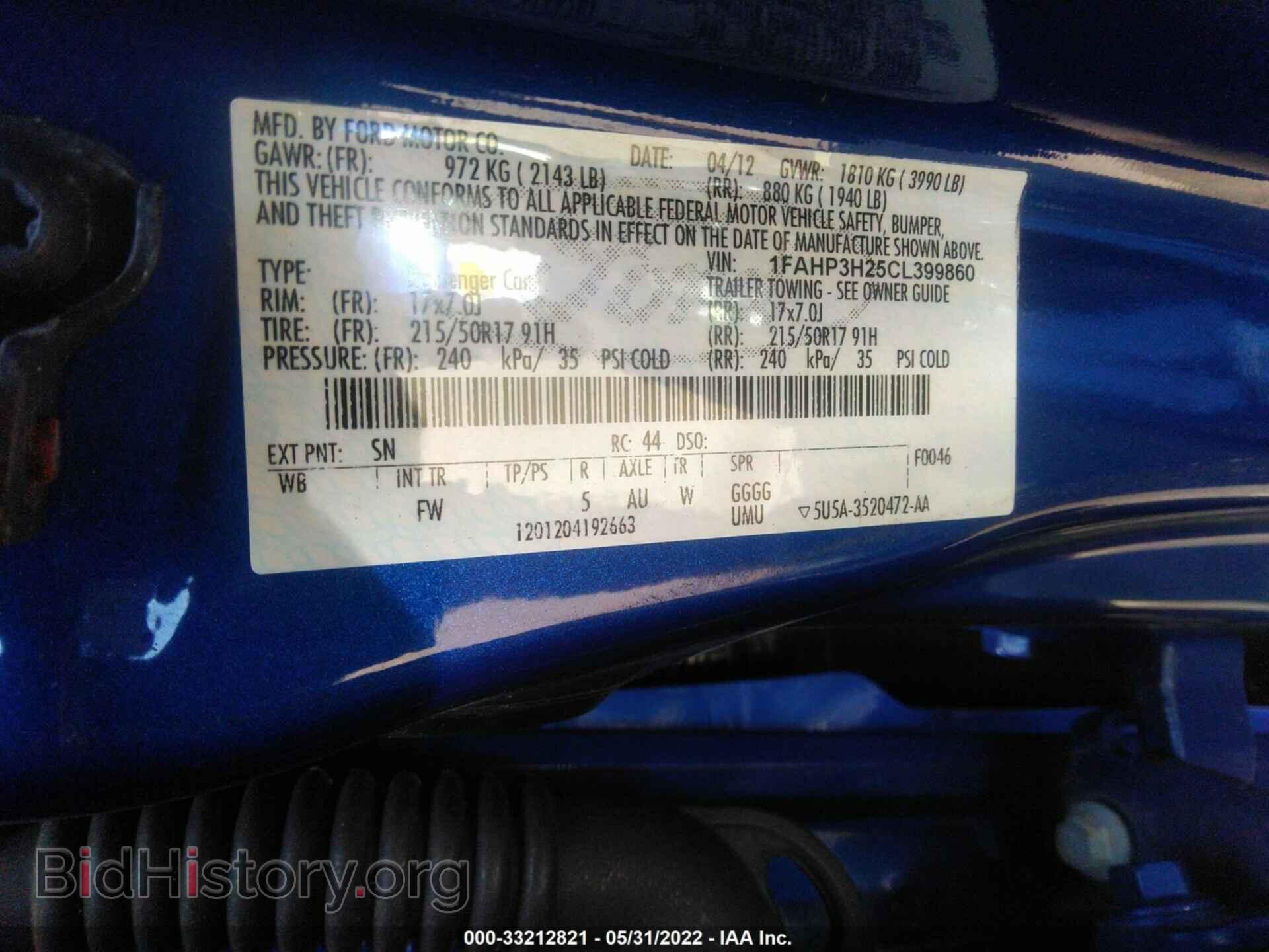 2012 FORD FOCUS - VIN: 1FAHP3H25CL399860 - Фото 9
