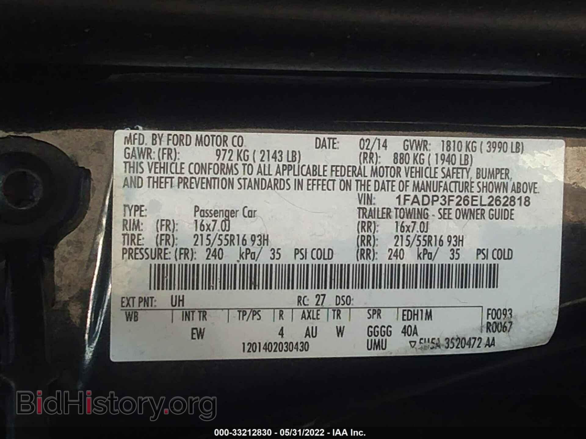 2014 FORD FOCUS - VIN: 1FADP3F26EL262818 - Photo 9