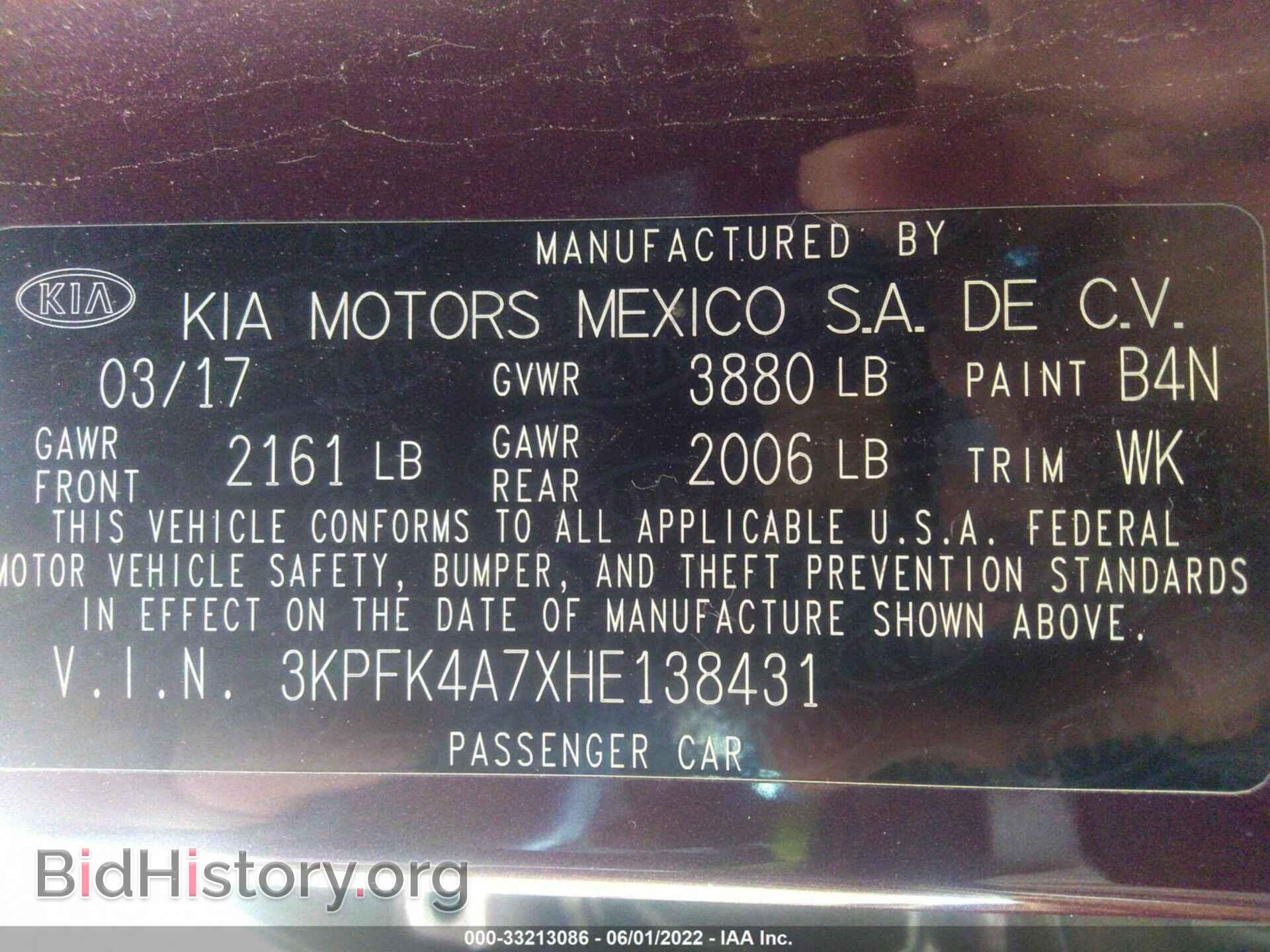 2017 KIA FORTE - VIN: 3KPFK4A7XHE138431 - Фото 9