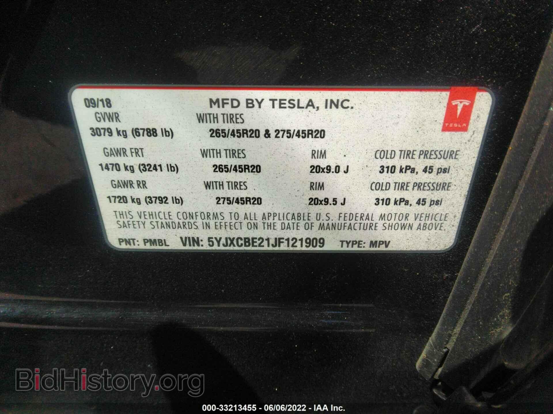 2018 TESLA MODEL X - VIN: 5YJXCBE21JF121909 - Фото 9