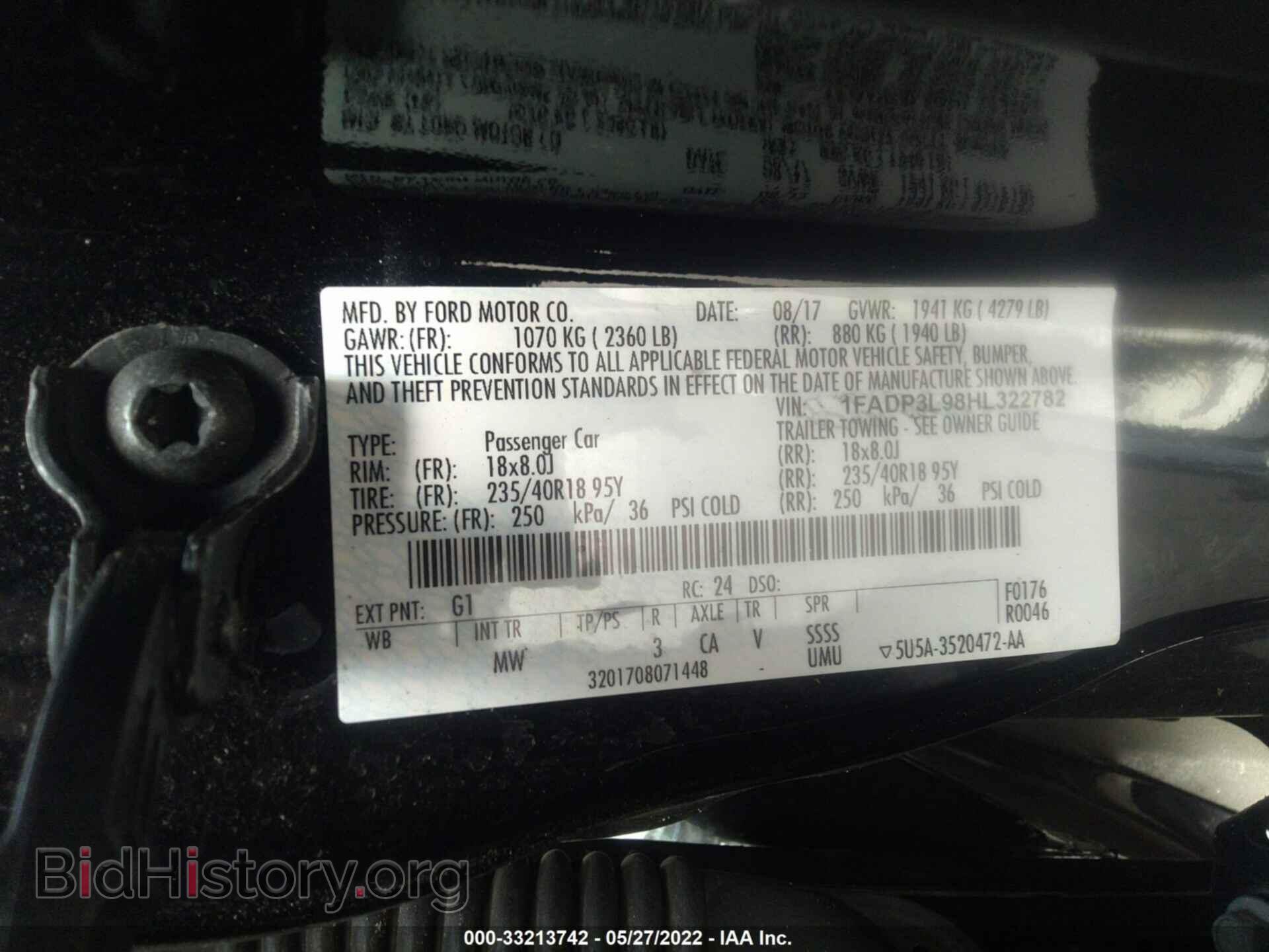 2017 FORD FOCUS - VIN: 1FADP3L98HL322782 - Фото 9