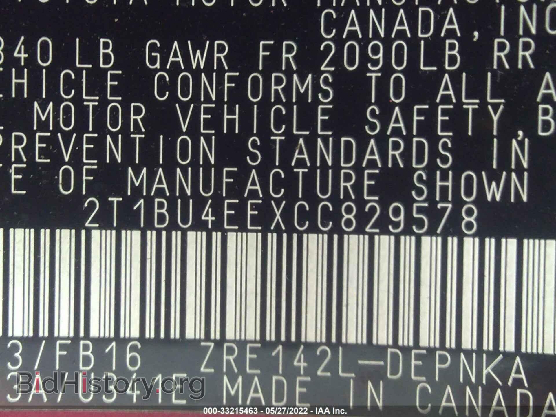 2012 TOYOTA COROLLA - VIN: 2T1BU4EEXCC829578 - Фото 9