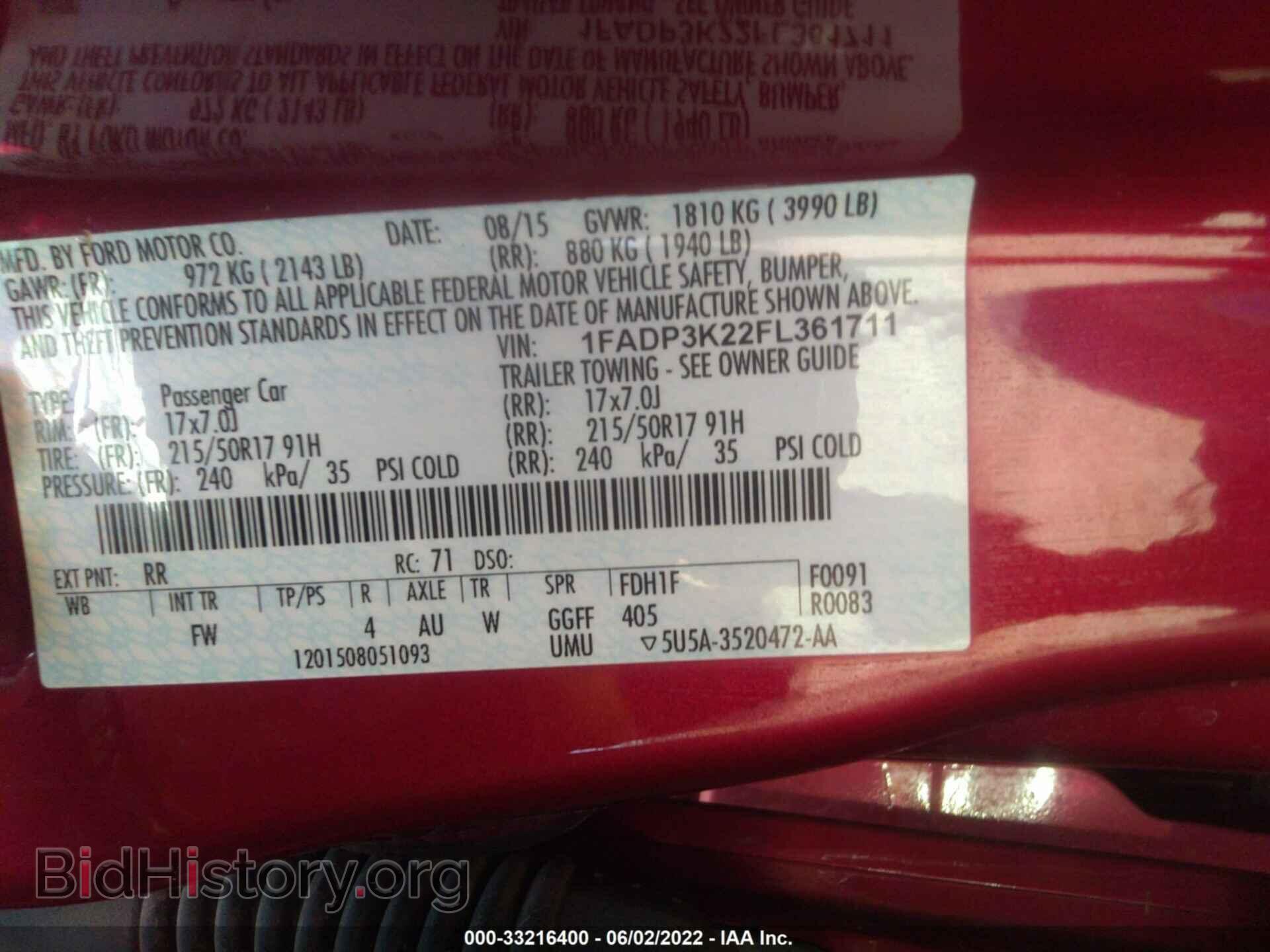 2015 FORD FOCUS - VIN: 1FADP3K22FL361711 - Photo 9