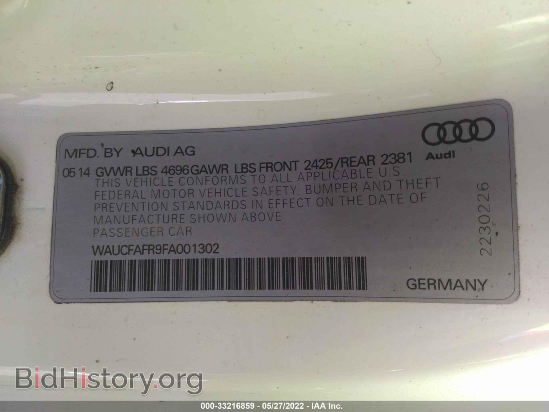2015 AUDI A5 - VIN: WAUCFAFR9FA001302 - Photo 9