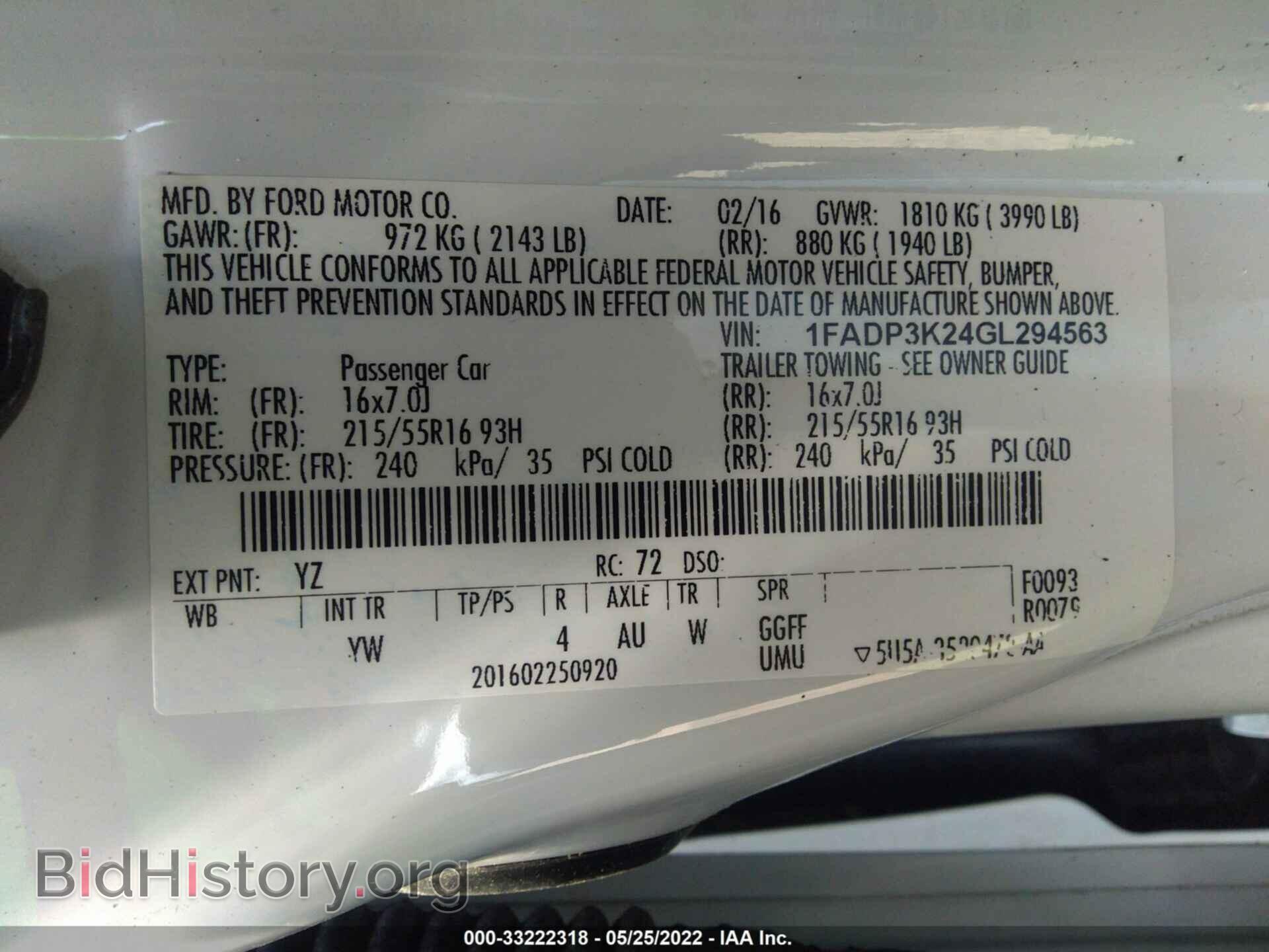 2016 FORD FOCUS - VIN: 1FADP3K24GL294563 - Фото 9