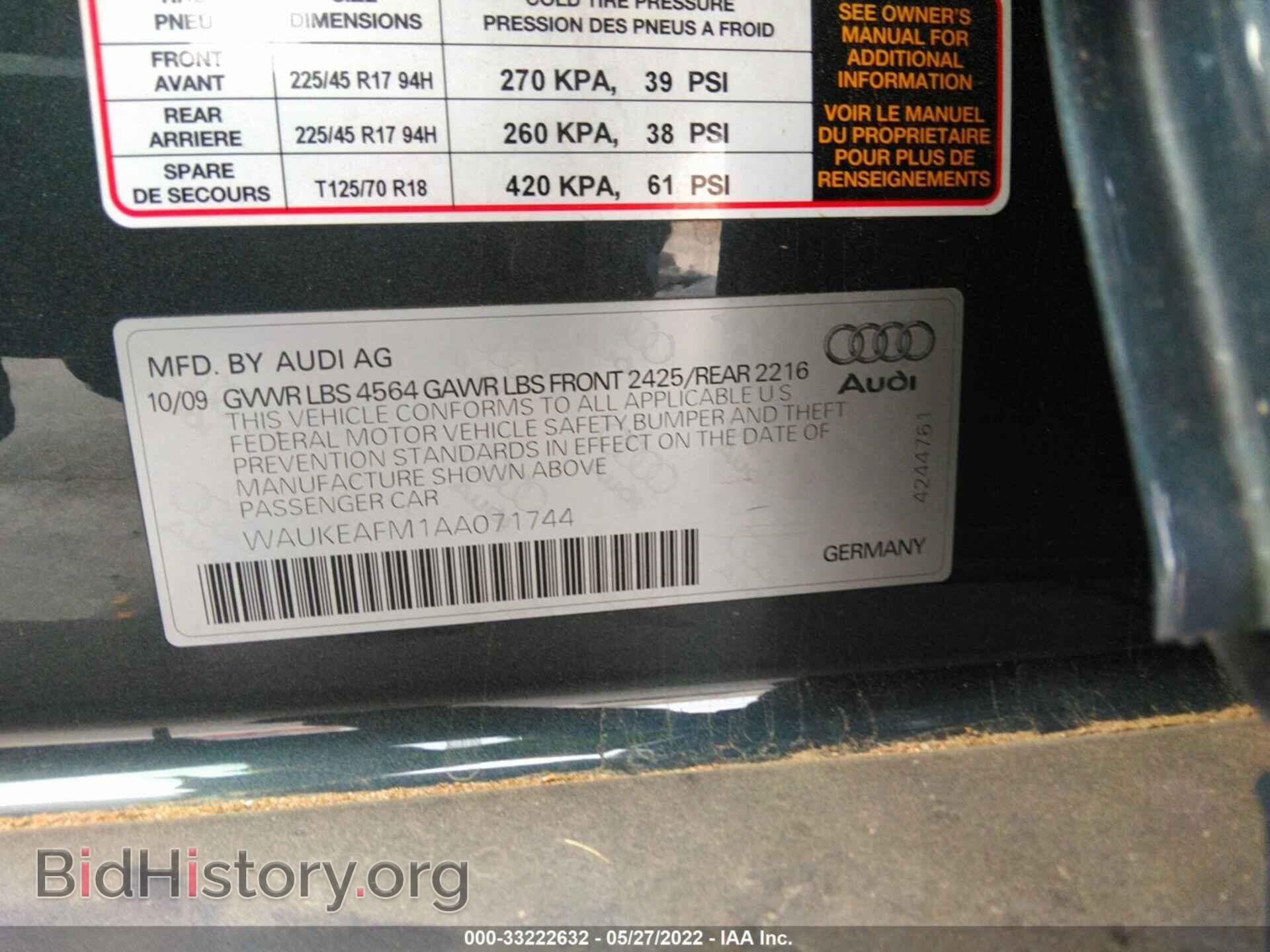 2010 AUDI A3 - VIN: WAUKEAFM1AA071744 - Фото 9