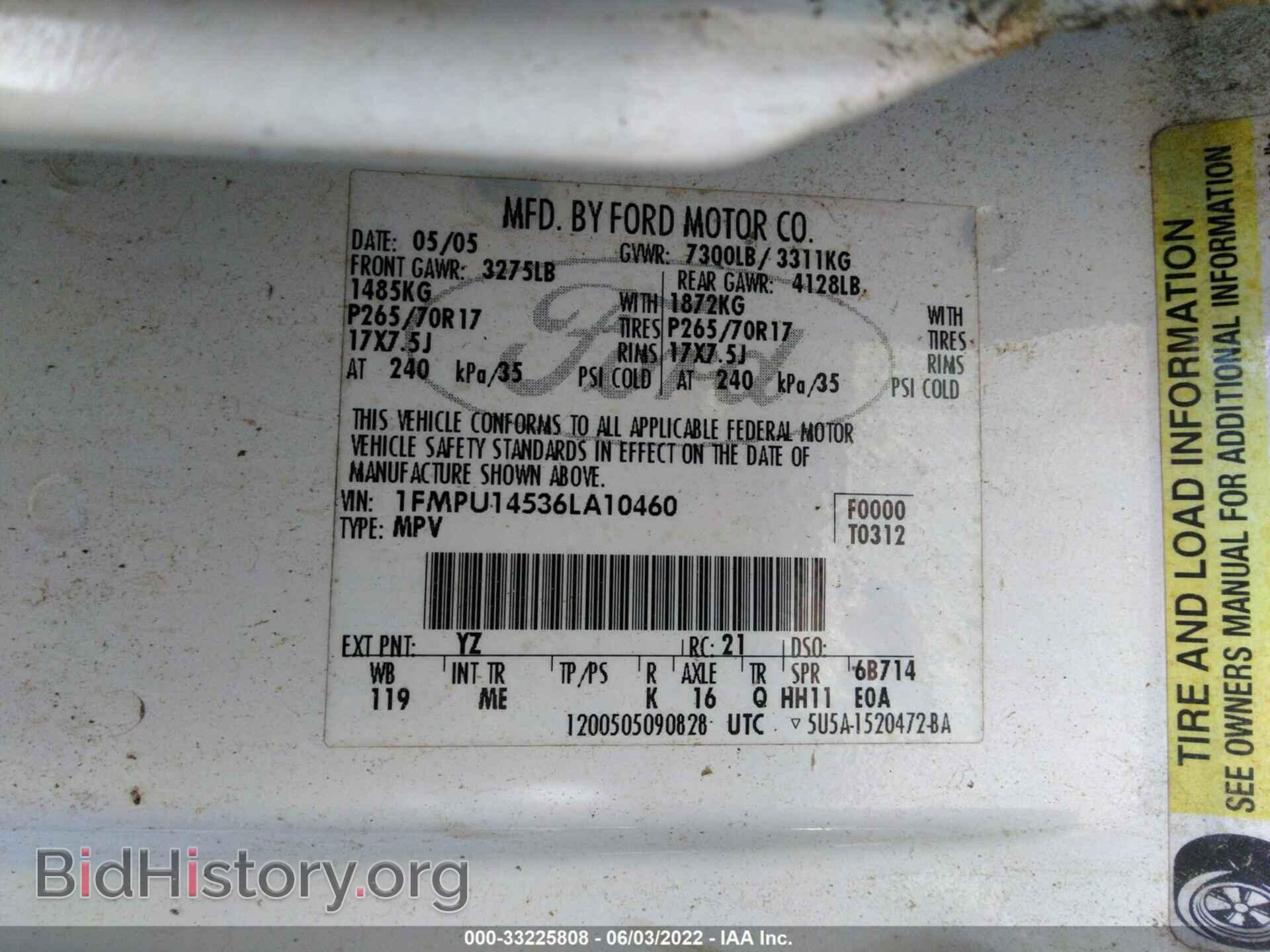 2006 FORD EXPEDITION - VIN: 1FMPU14536LA10460 - Фото 9
