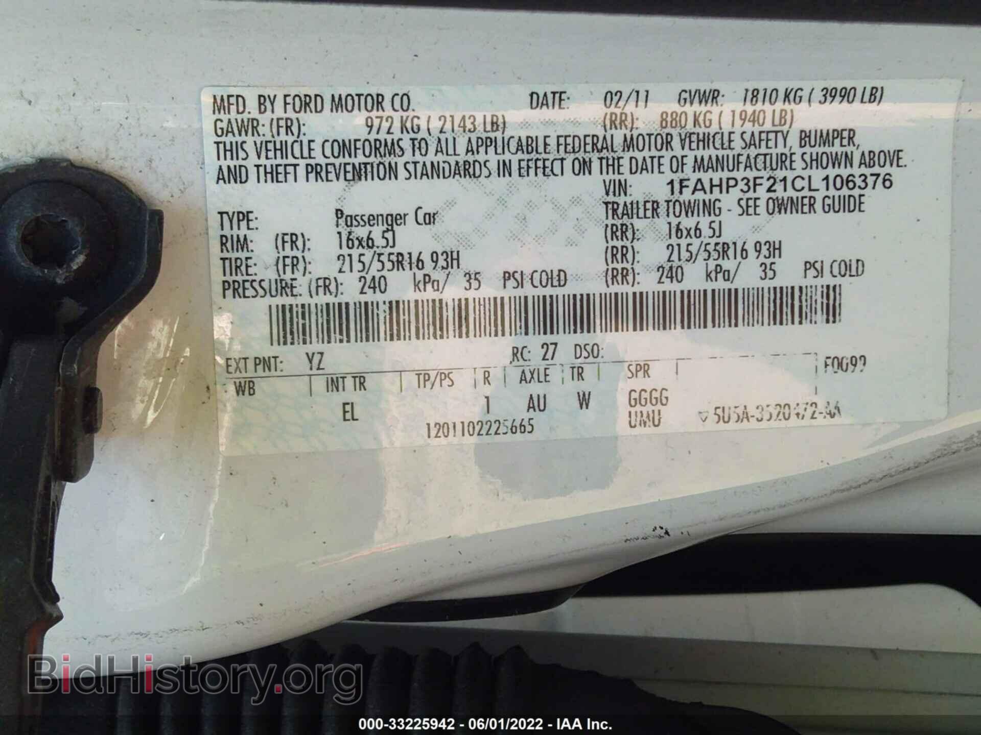 2012 FORD FOCUS - VIN: 1FAHP3F21CL106376 - Фото 9