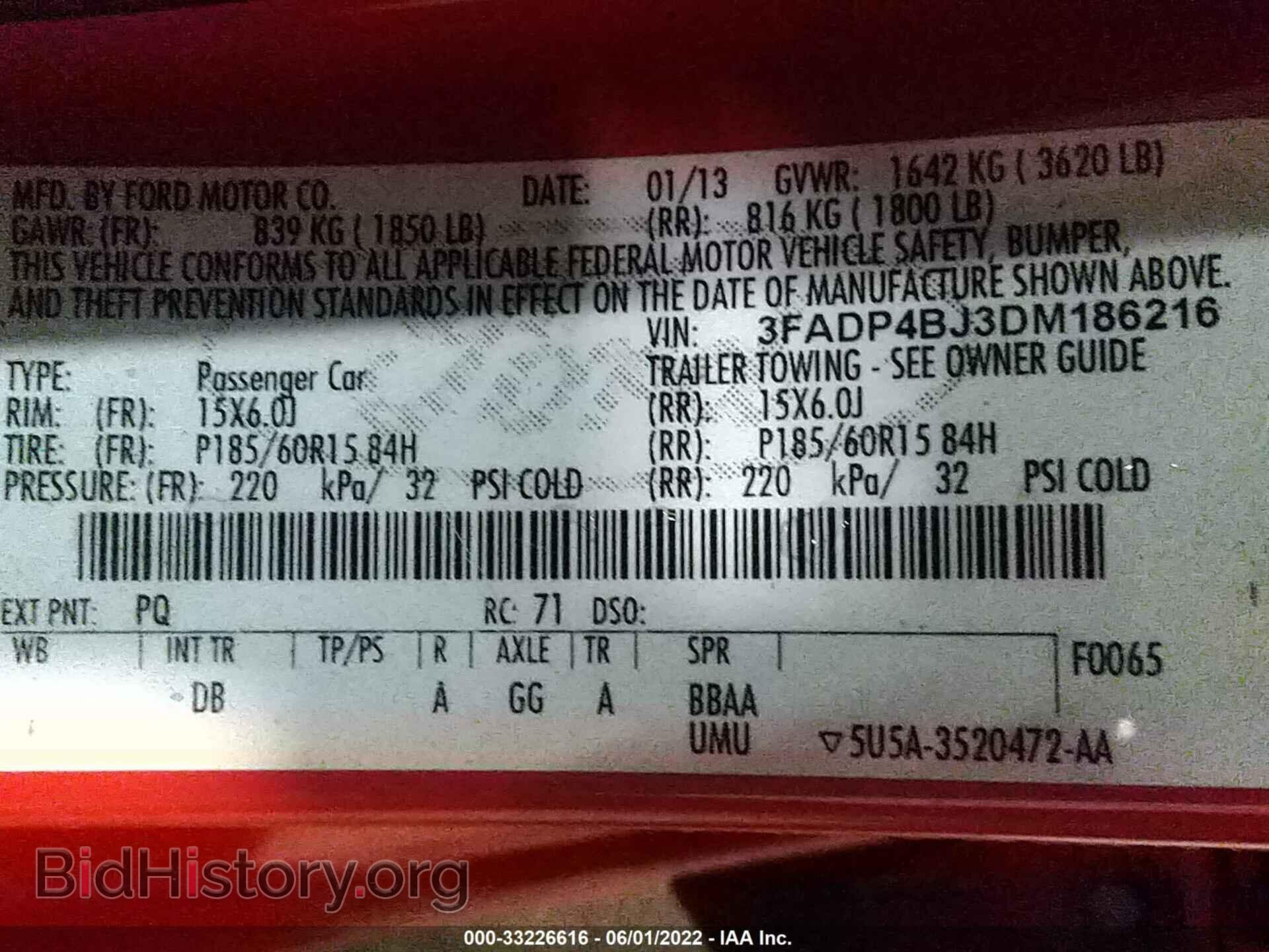 2013 FORD FIESTA - VIN: 3FADP4BJ3DM186216 - Фото 9