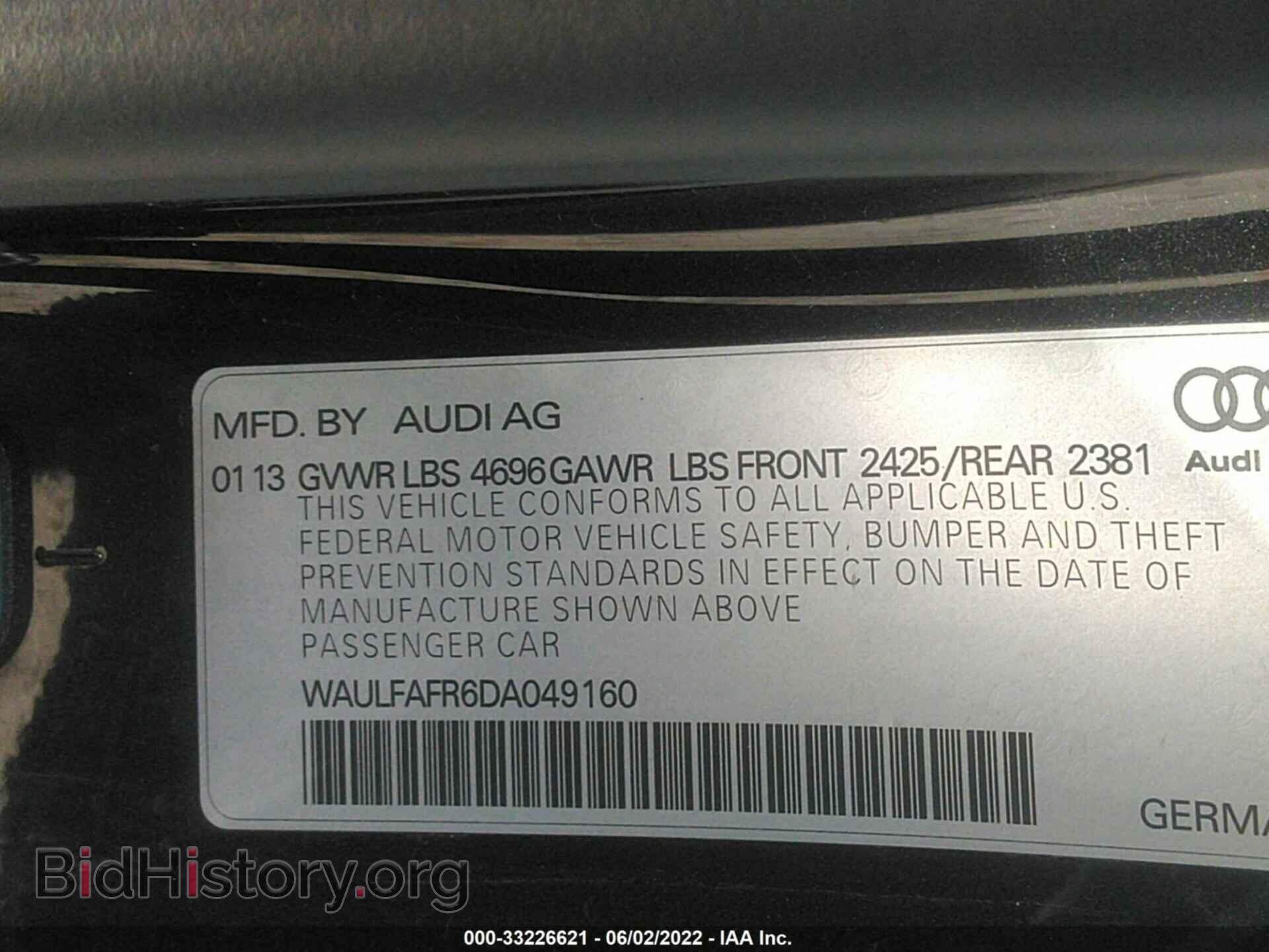 2013 AUDI A5 - VIN: WAULFAFR6DA049160 - Фото 9