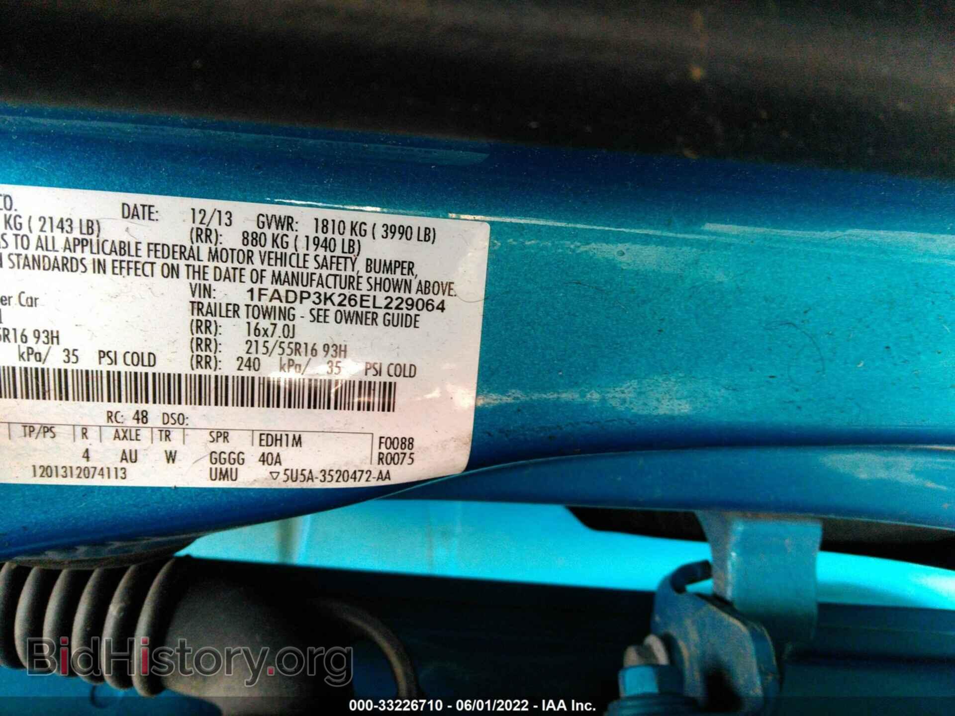2014 FORD FOCUS - VIN: 1FADP3K26EL229064 - Фото 9