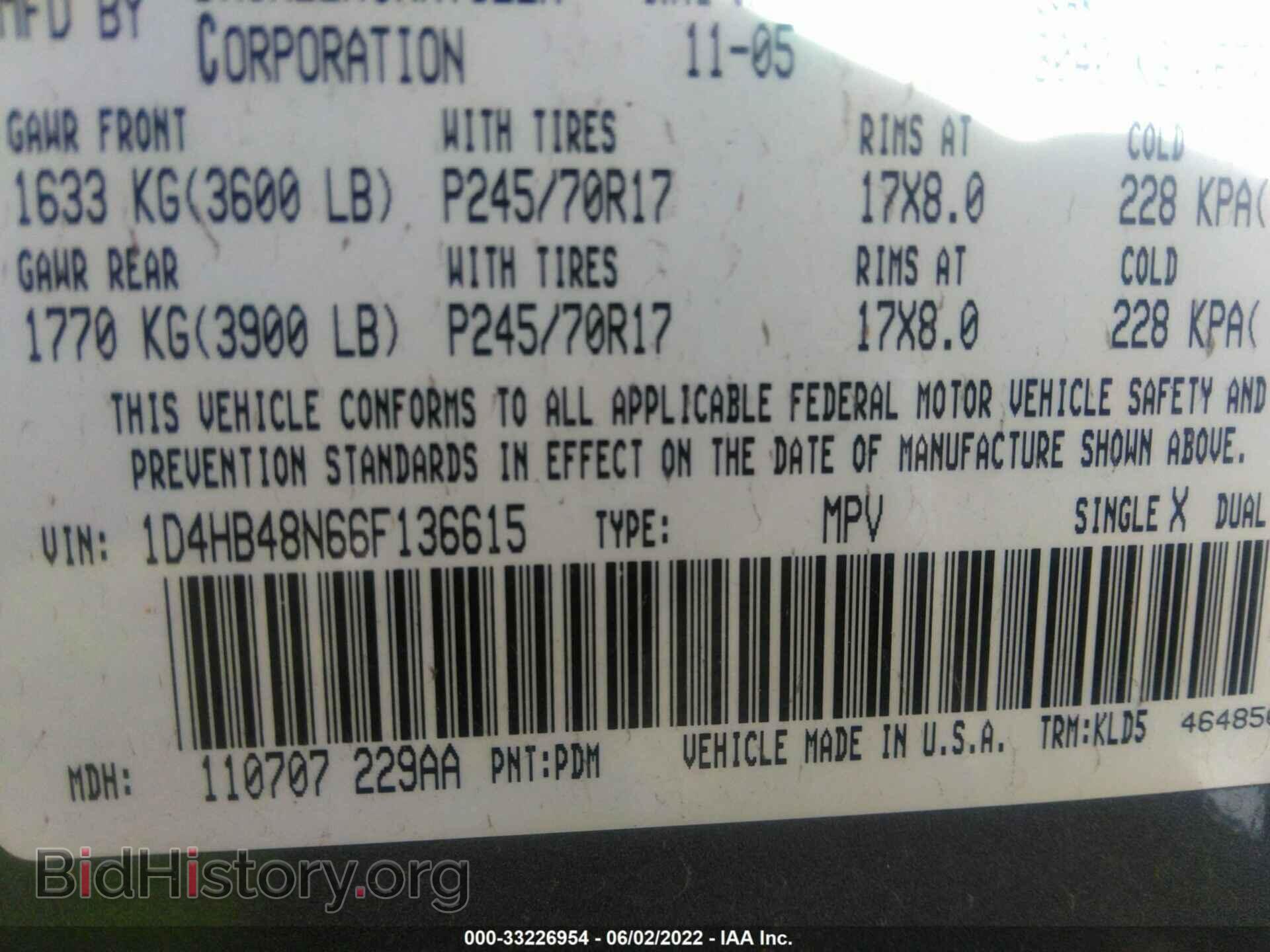 2006 DODGE DURANGO - VIN: 1D4HB48N66F136615 - Фото 9