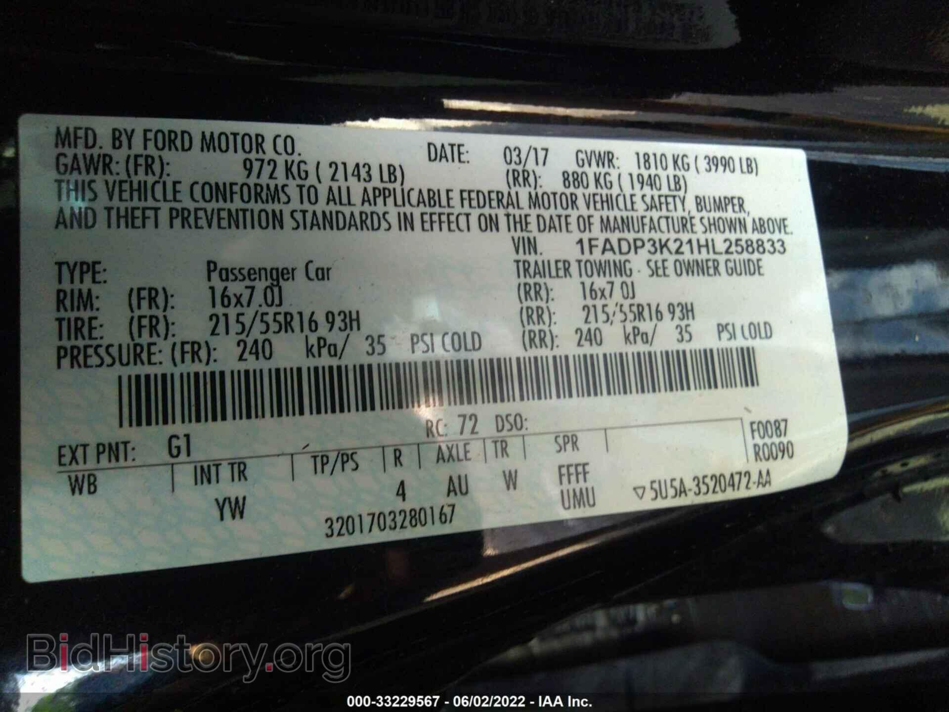 2017 FORD FOCUS - VIN: 1FADP3K21HL258833 - Photo 9