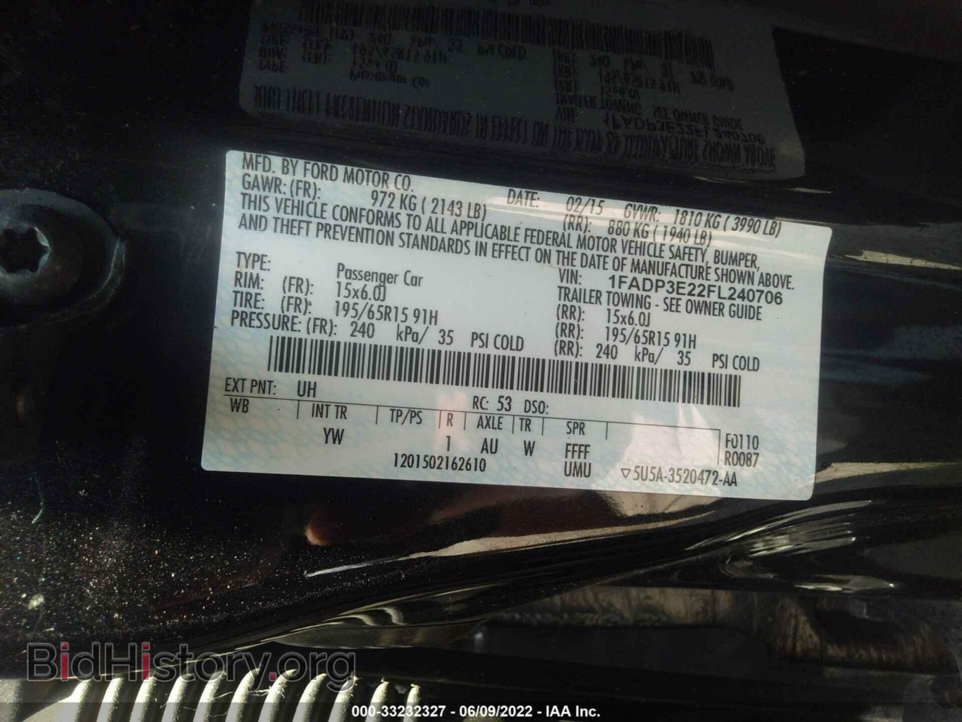 2015 FORD FOCUS - VIN: 1FADP3E22FL240706 - Фото 9