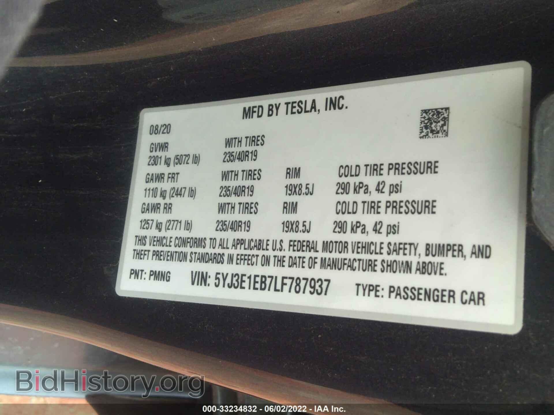 2020 TESLA MODEL 3 - VIN: 5YJ3E1EB7LF787937 - Photo 9