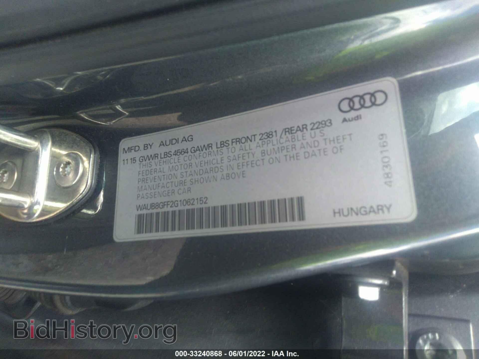 2016 AUDI A3 - VIN: WAUB8GFF2G1062152 - Фото 9