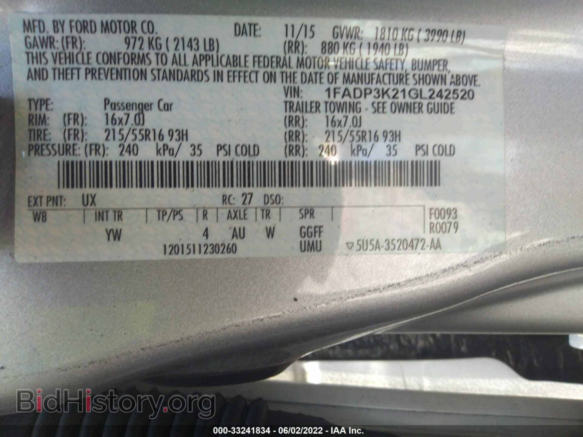 2016 FORD FOCUS - VIN: 1FADP3K21GL242520 - Photo 9