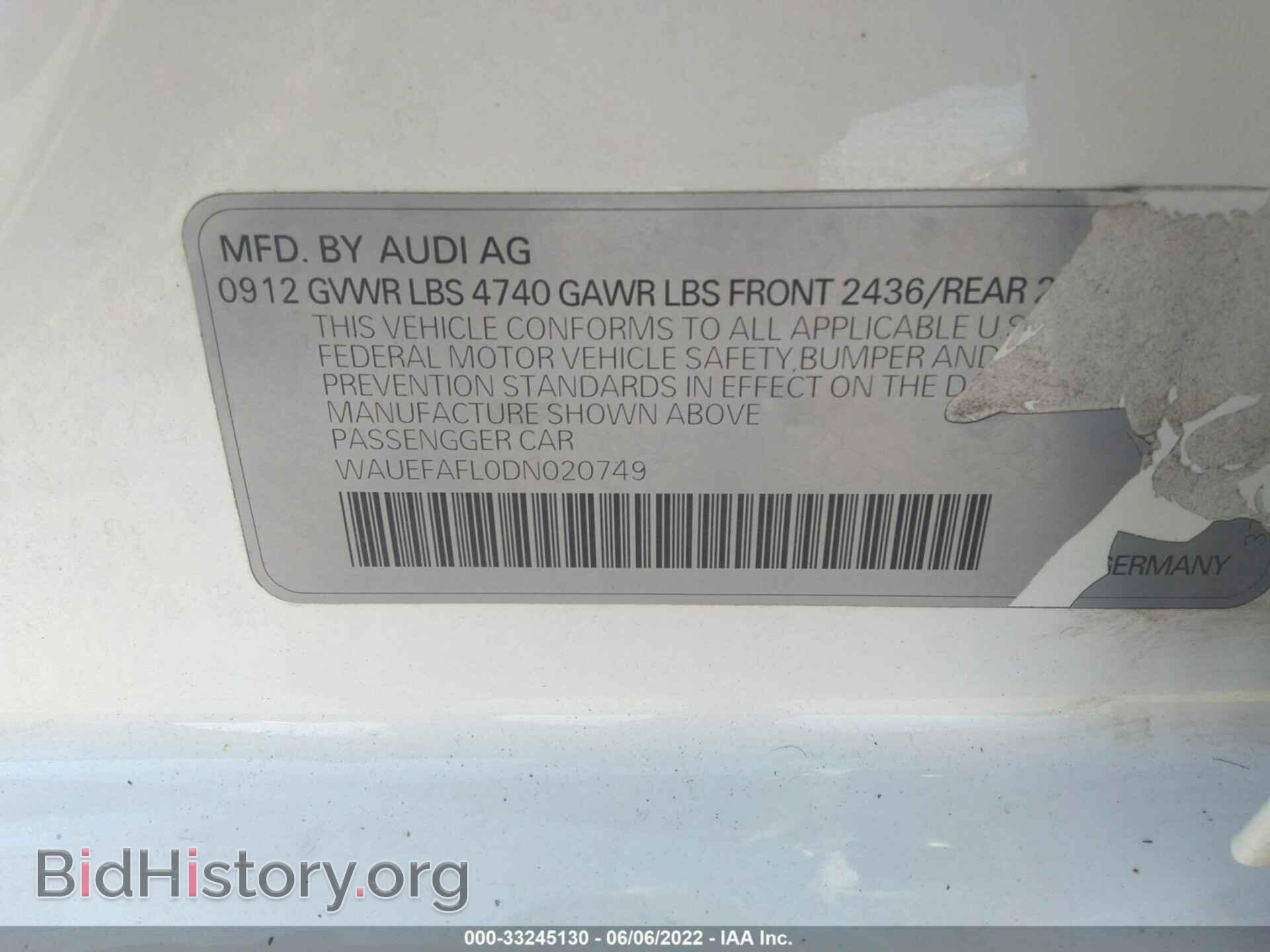 2013 AUDI A4 - VIN: WAUEFAFL0DN020749 - Фото 9