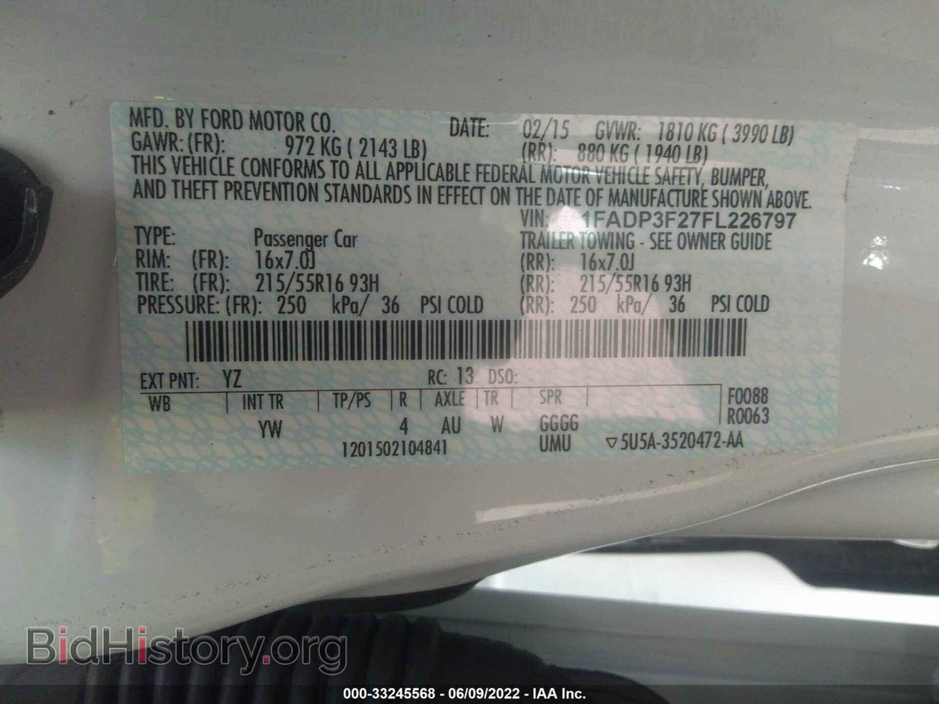 2015 FORD FOCUS - VIN: 1FADP3F27FL226797 - Фото 9