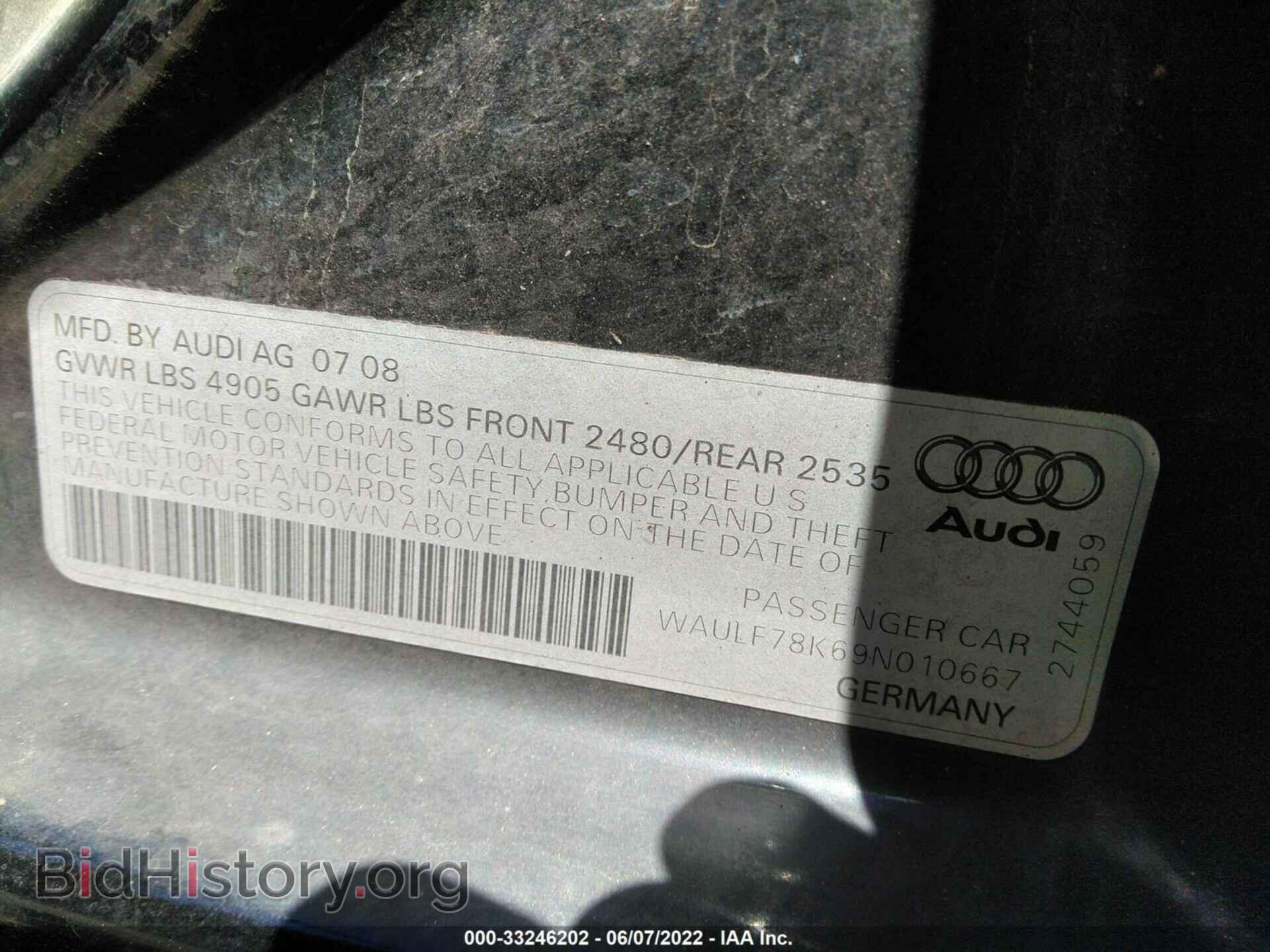 2009 AUDI A4 - VIN: WAULF78K69N010667 - Фото 9