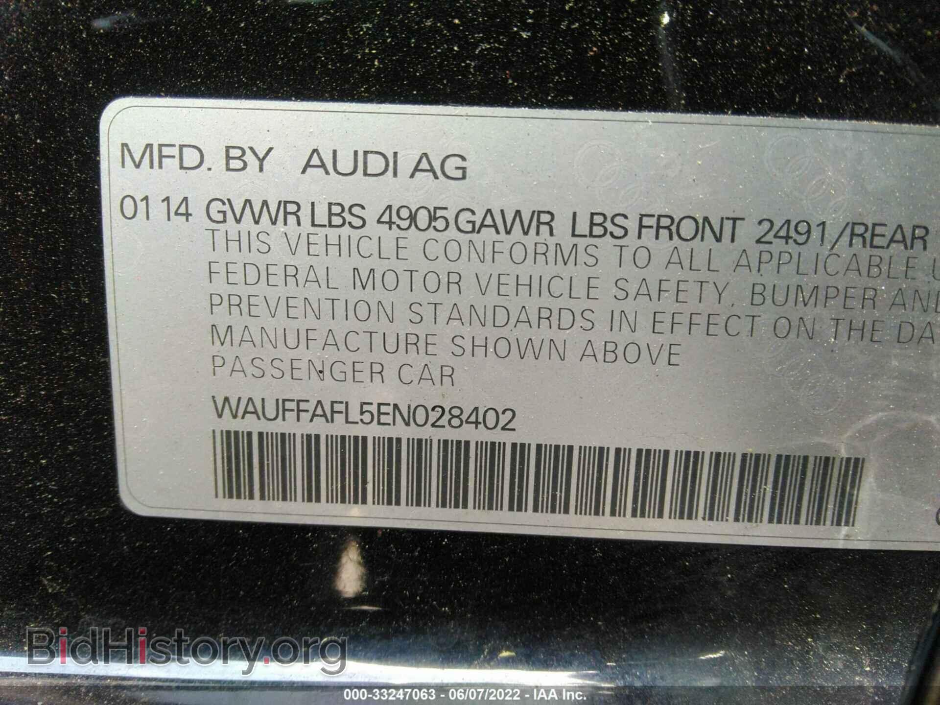 2014 AUDI A4 - VIN: WAUFFAFL5EN028402 - Фото 9